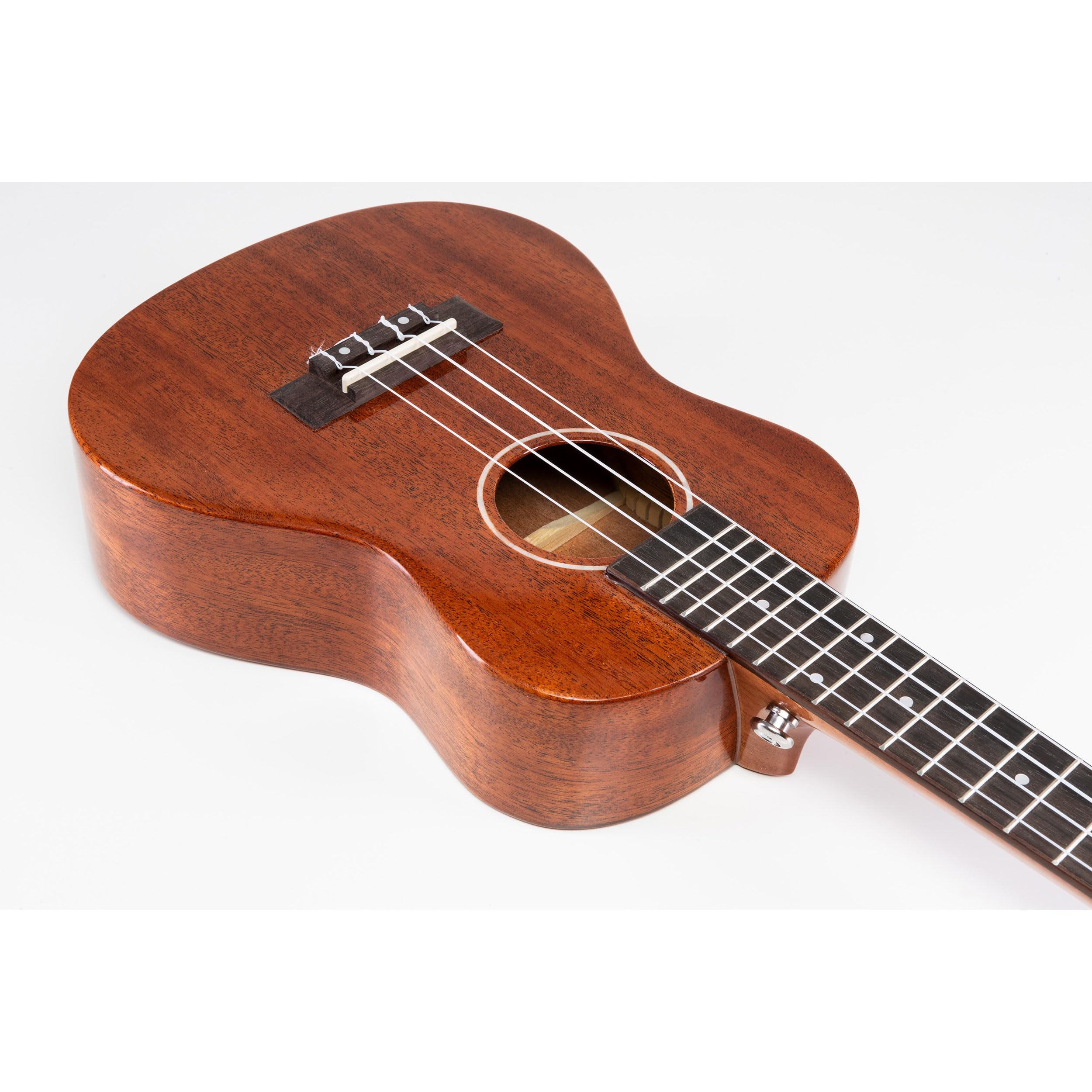 VOLT - Ukelele Riva, tamaño tenor, tapa maciza de caoba, diapasón: palisandro, acabado brillante, adornos de nácar, longitud: aprox. 660 mm, con botones de correa, incluye funda forrada