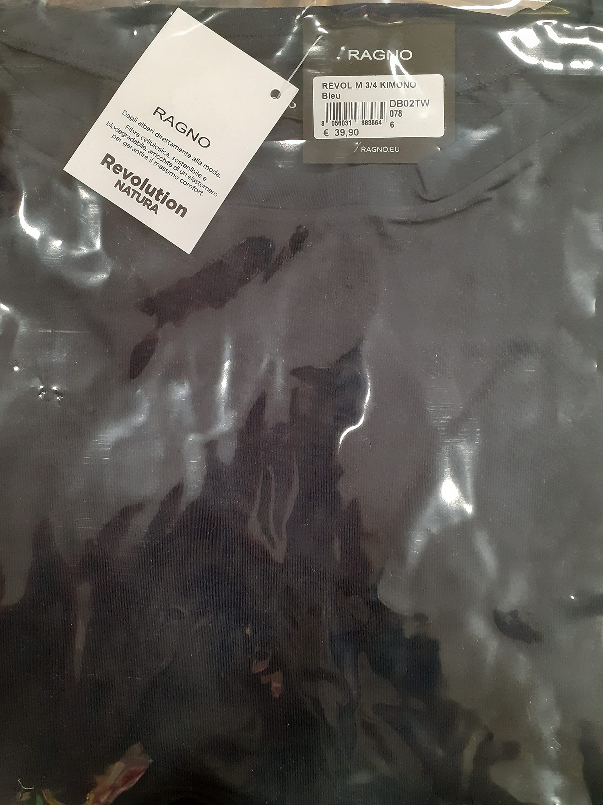 RAGNO Maglia Revolution Natura Manica 3/4 (Art DB02TW,Fibra cellulosica, sostenibile e biodegradabile, arricchita di Un elastomero per garantire Il Massimo Comfort)
