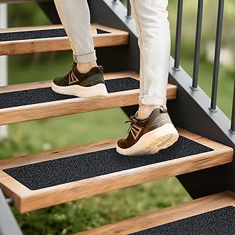 LifeGrip Anti Slip Traction Treads (10-Pack), 4 inch X 30 inch, Best Grip Tape Grit Non Slip, Outdoor Non Skid Tape, High Traction Friction Abrasive Adhesive for Stairs Step, Black (4" X 30" X 10P)