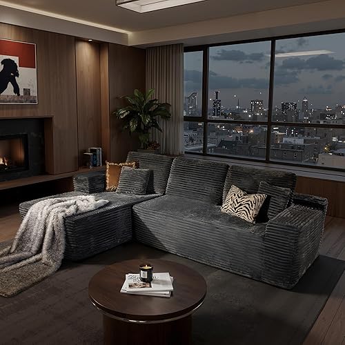 ovios Sofá modular de nube para sala de estar, sofá modular sin hueso con piel de felpa, no requiere montaje, cómodo juego de sofás con espuma