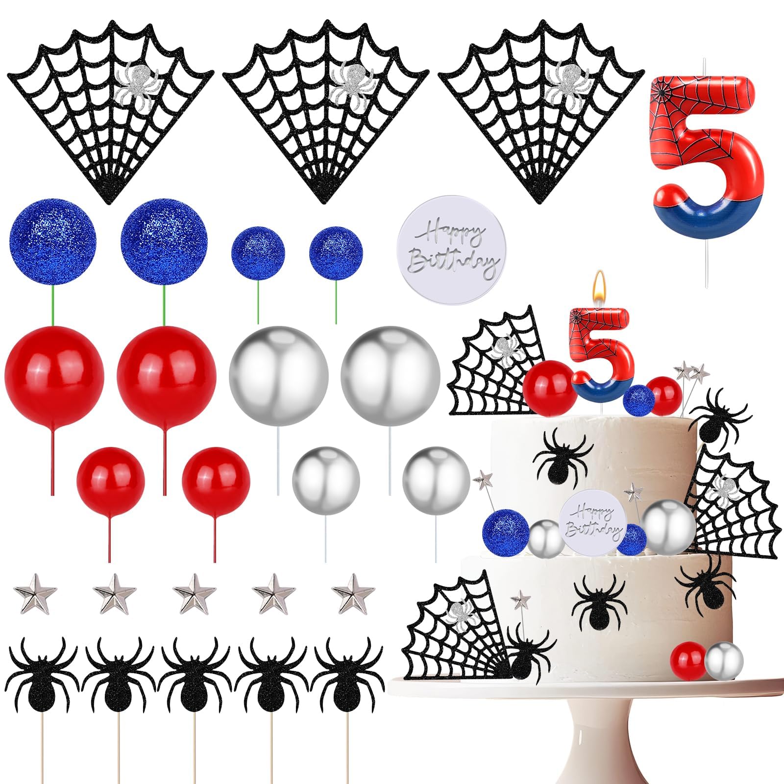 Photo 1 of ZSMKJIAYE Spider Themed Cake Topper Set