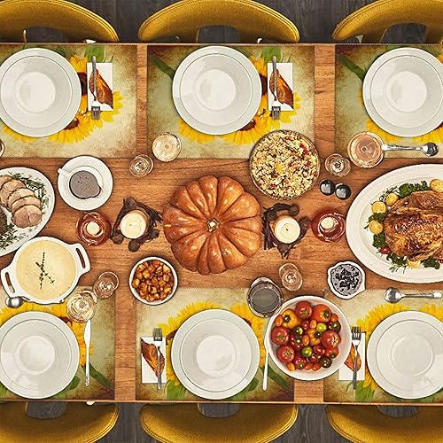 Miniatura 5 de visesunny Juego de 4 manteles individuales retro con diseño de girasol, para decoración de escritorio, antideslizantes, resistentes al calor, 12 x