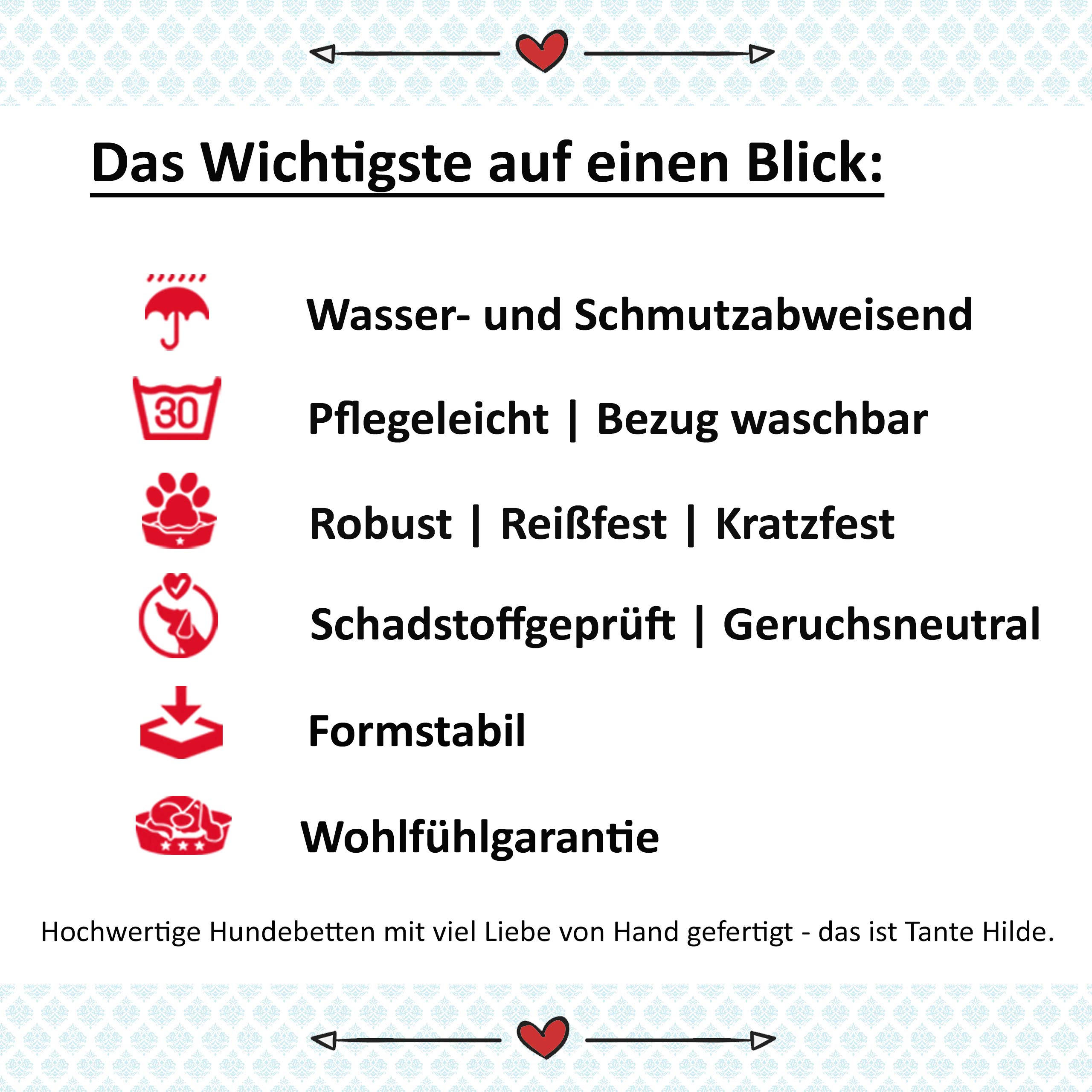 Tante Hilde Hundebett Wangerooge Set inkl. Kuscheldecke, Hundekorb, Hundekissen, Waschbar, Robust, Größenauswahl, Hochwertige Qualität! (XXL 100 x 80 cm, Set Grau z.B. Münsterländer, Retriever)