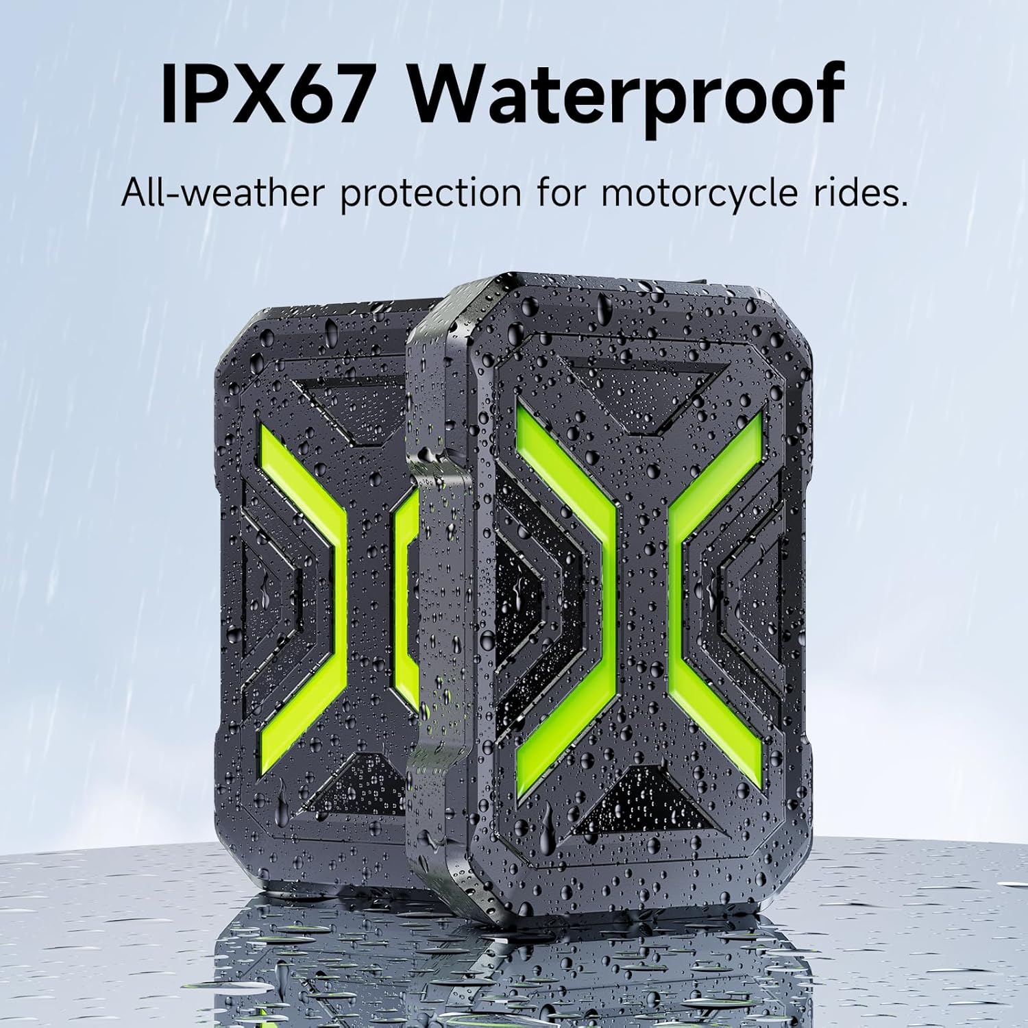 Motorcycle Dash Cam Front and Rear, Dual 1080p Dash Cam for Motorcycle with 64GB SD Card IP67 Waterproof, Loop Recording 24H Parking Monitor Night Vision with App Control Max Support 128 GB