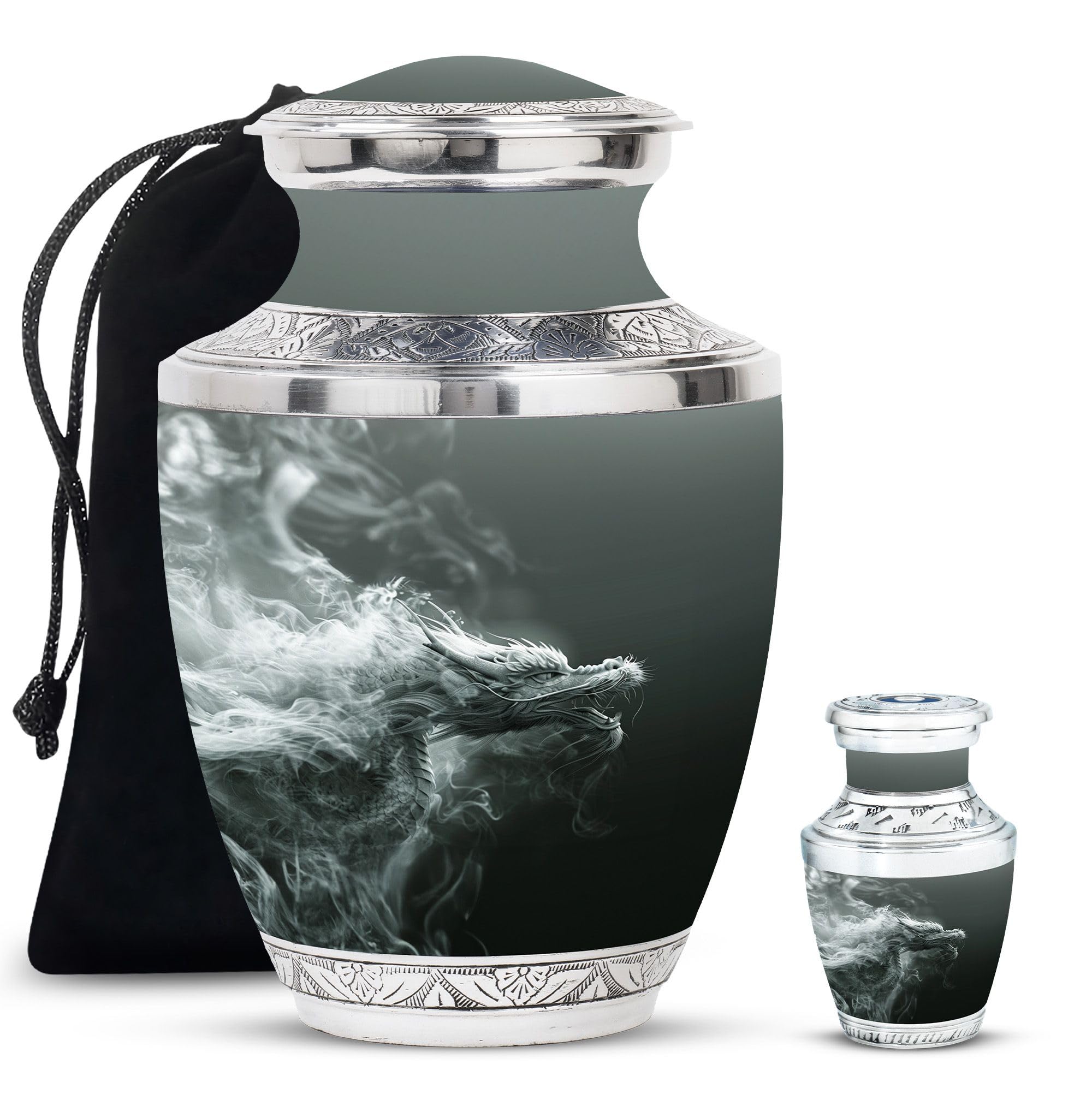 クメール秘伝　大いなる幸運　クマーントーンマハヘン　32個の骨壺素材 Amazon.co.jp: YATHABHISA ドラゴン骨壷、ベルベットバッグ付き大型