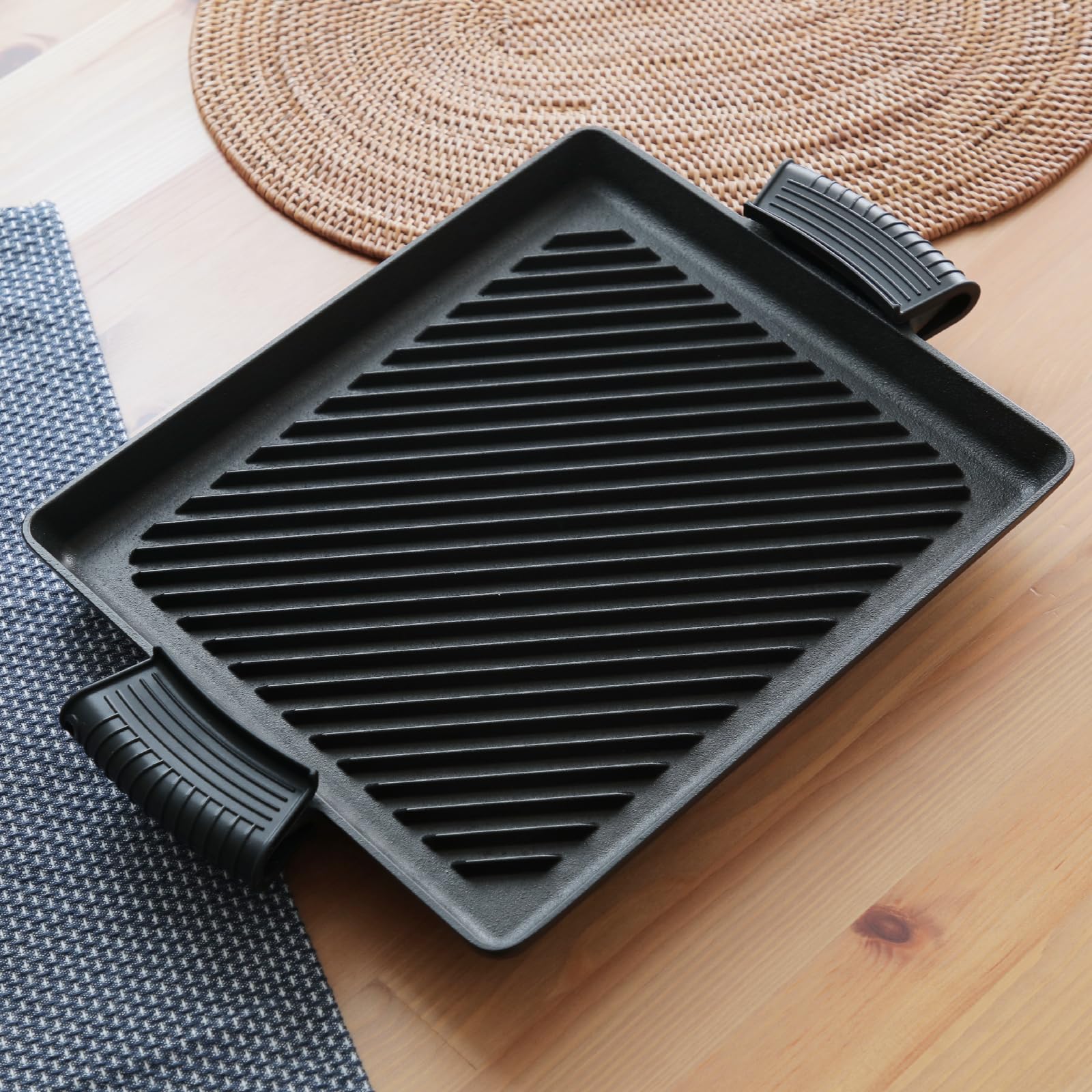 Amazon | 南部鉄器 オイルプレートグリル シリコンつまみ付きセット