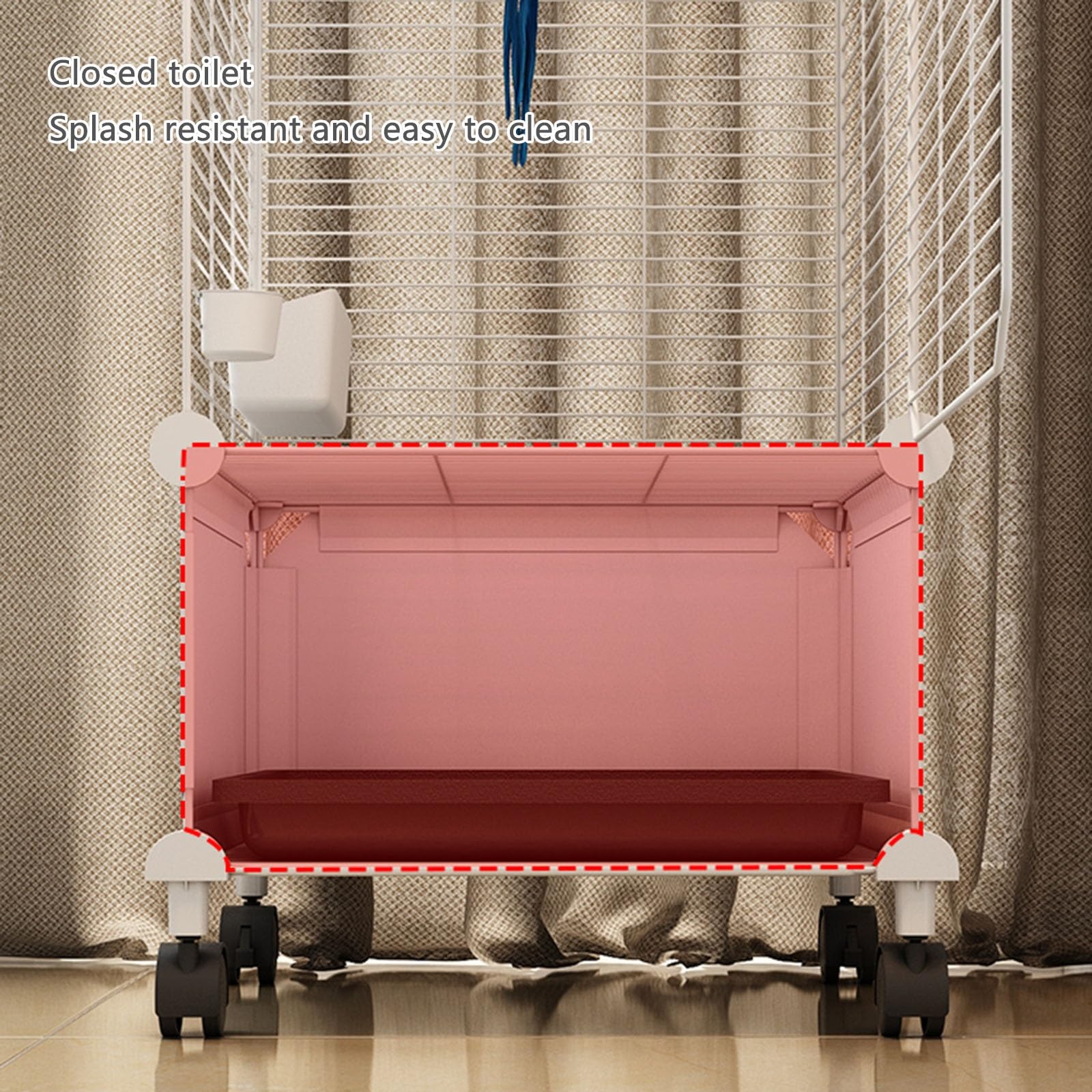 Jaula para pájaros para cacatúas y periquitos con ruedas giratorias y bandeja fácil de limpiar - Ideal para tortolitos, palomas y cacatúas - Tamaño: 5 piezas - 37 37 x 90 cm