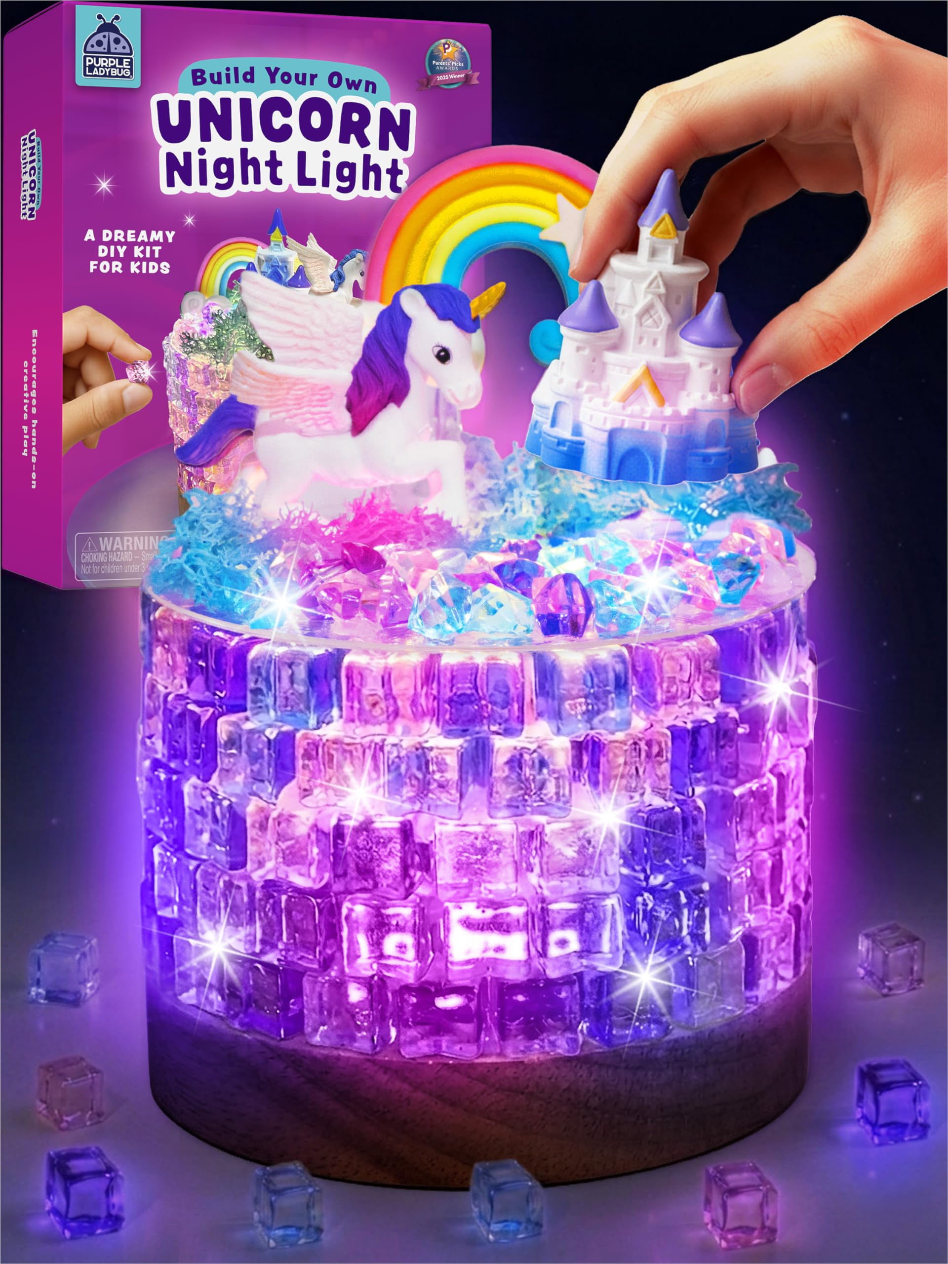 PURPLE LADYBUG Make Your Own Unicorn Night Light for Girls - Unicorn Gift Craft Kits for Girls Ages 8-12 - Gifts for Girl Ages 7 8 9 10-12, Crafts for