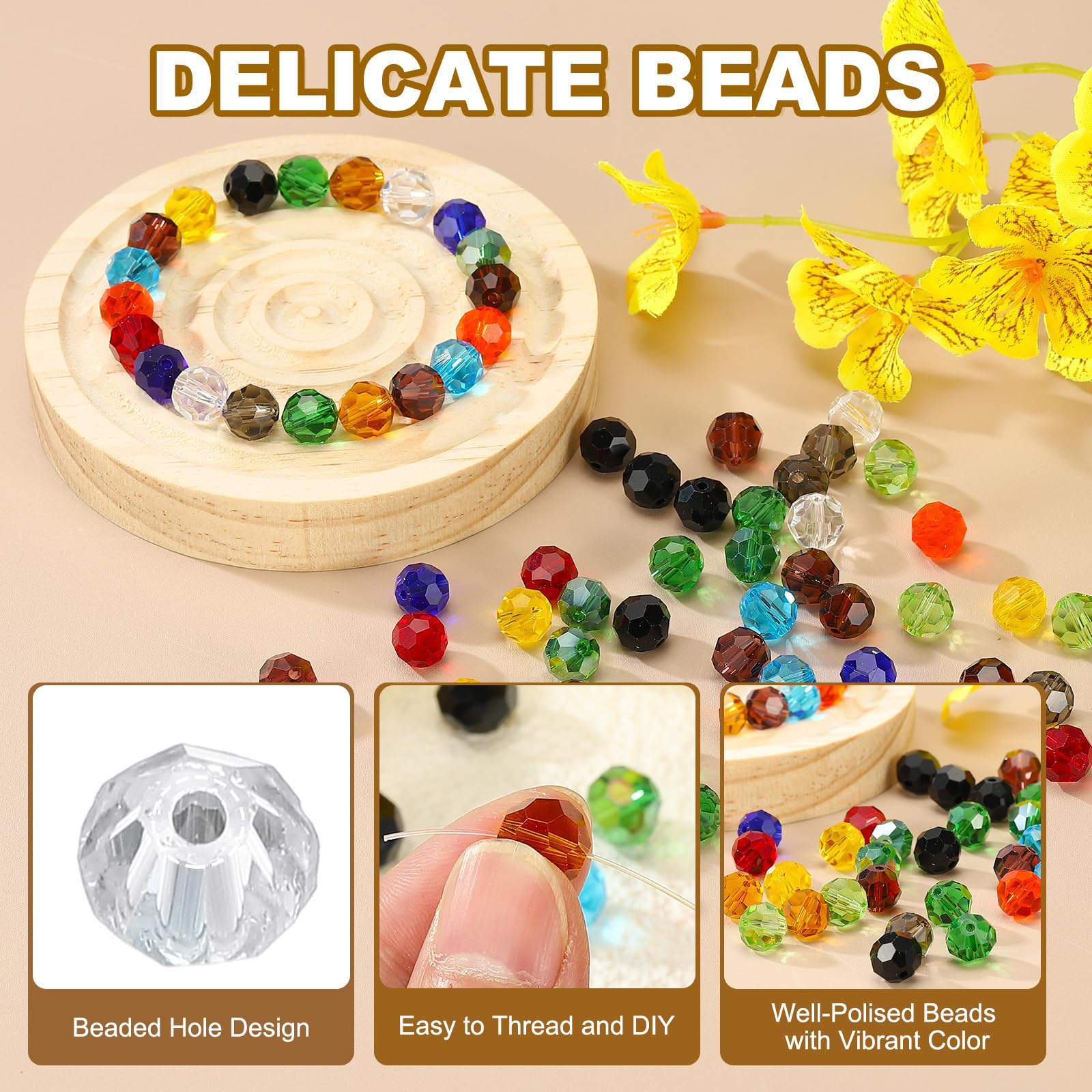 PATIKIL 6mm Bicone Crystal Beads - Image 3