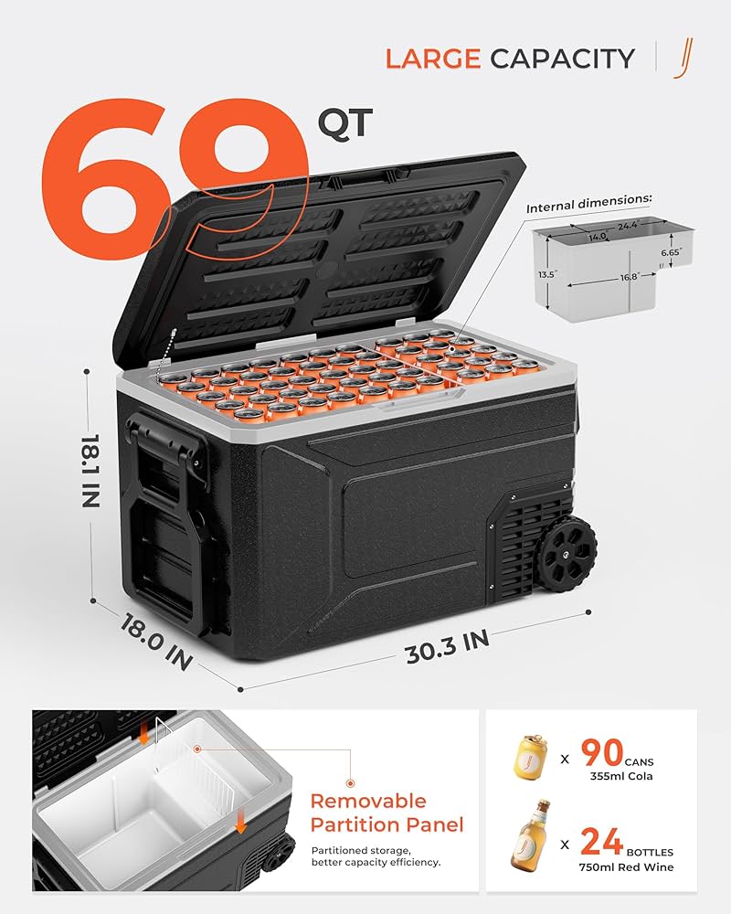 Amazon.com: EKOJUCE 12V Refrigerator, 69 Quart Electric