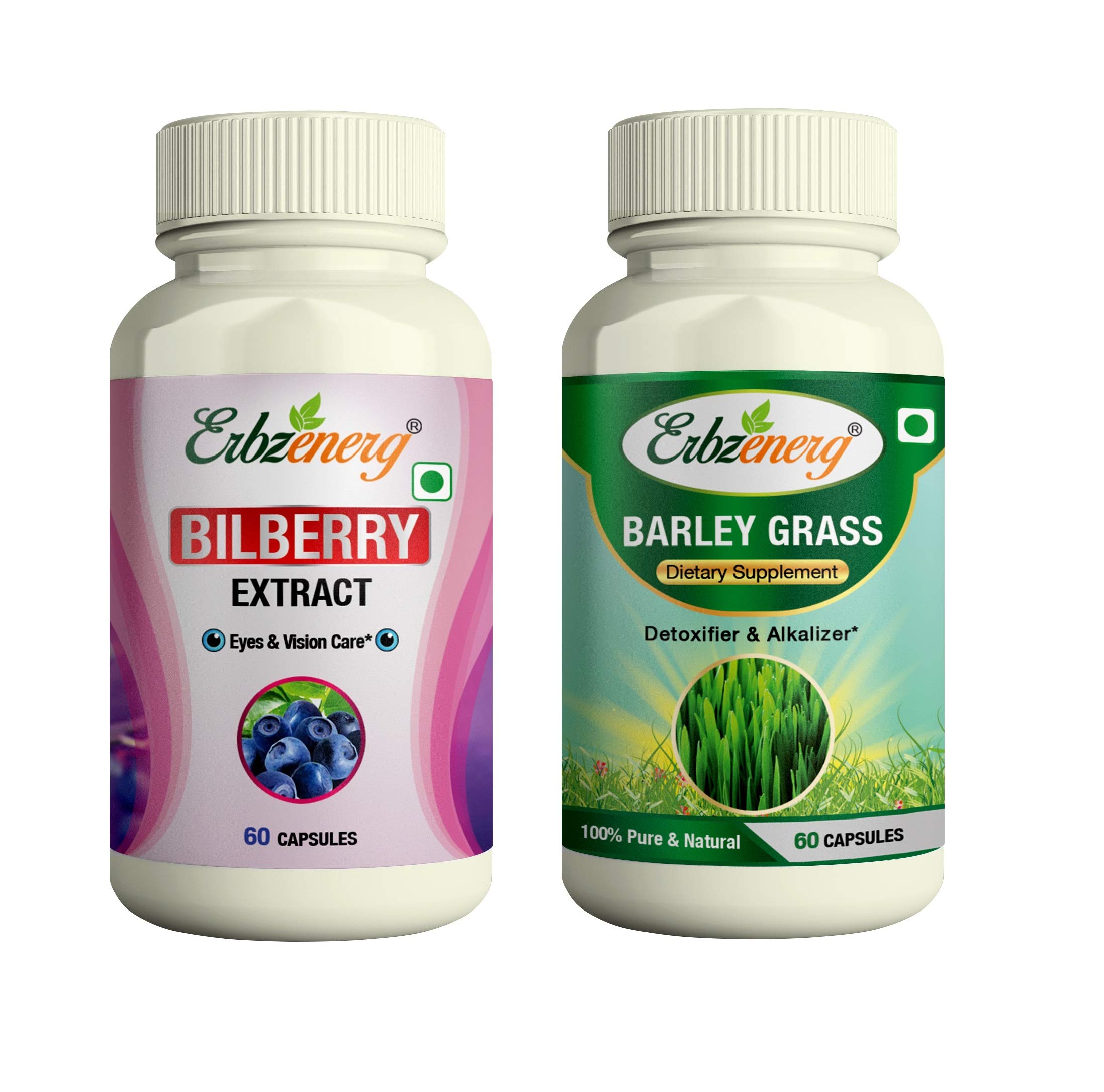 ERBZENERG� Bilberry Extract (Vaccinium myrtillus) and Barley Grass (Hordeum vulgare) 60 Capsules- (Pack of 1)-picture-23