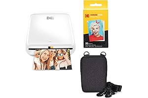 Kodak Wireless Mobile Photo Mini Color Printer (White) Go Bundle