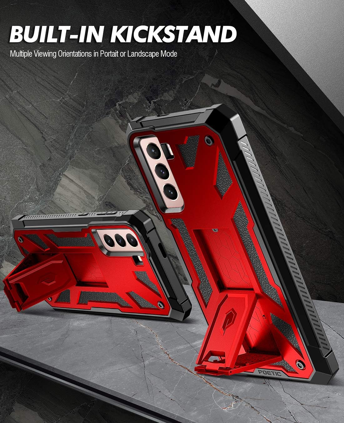 Hottest Sales Poetic Spartan Case for Samsung Galaxy S21 5G 6.2 inch, Built-in Screen Protector Work with Fingerprint ID, Full Body Rugged Shockproof Protective Cover Case with Kickstand, Metallic Red Best Promo Poetic Spartan Case for Samsung Galaxy S21 5G 6.2 inch, Built-in Screen Protector Work with Fingerprint ID, Full Body Rugged Shockproof Protective Cover Case with Kickstand, Metallic Red