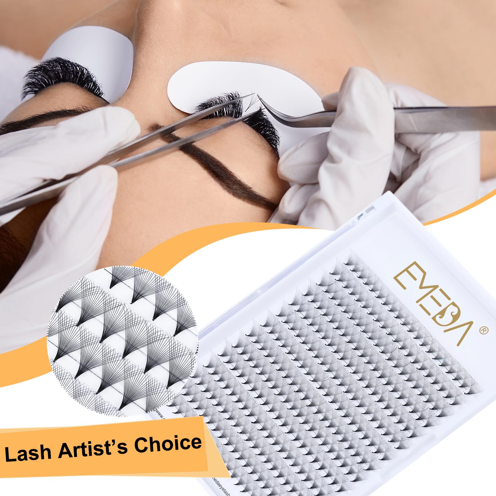 EMEDA 280 pcs 20D Estensioni Ciglia a Grappolo Russo 0.05mm D Curl Mixed 8-14mm Estensioni ciglia volume 20D Premade Ciglia Fans D curl Individual Cluster Lash Extensions (20D 0.05-D-mix)
