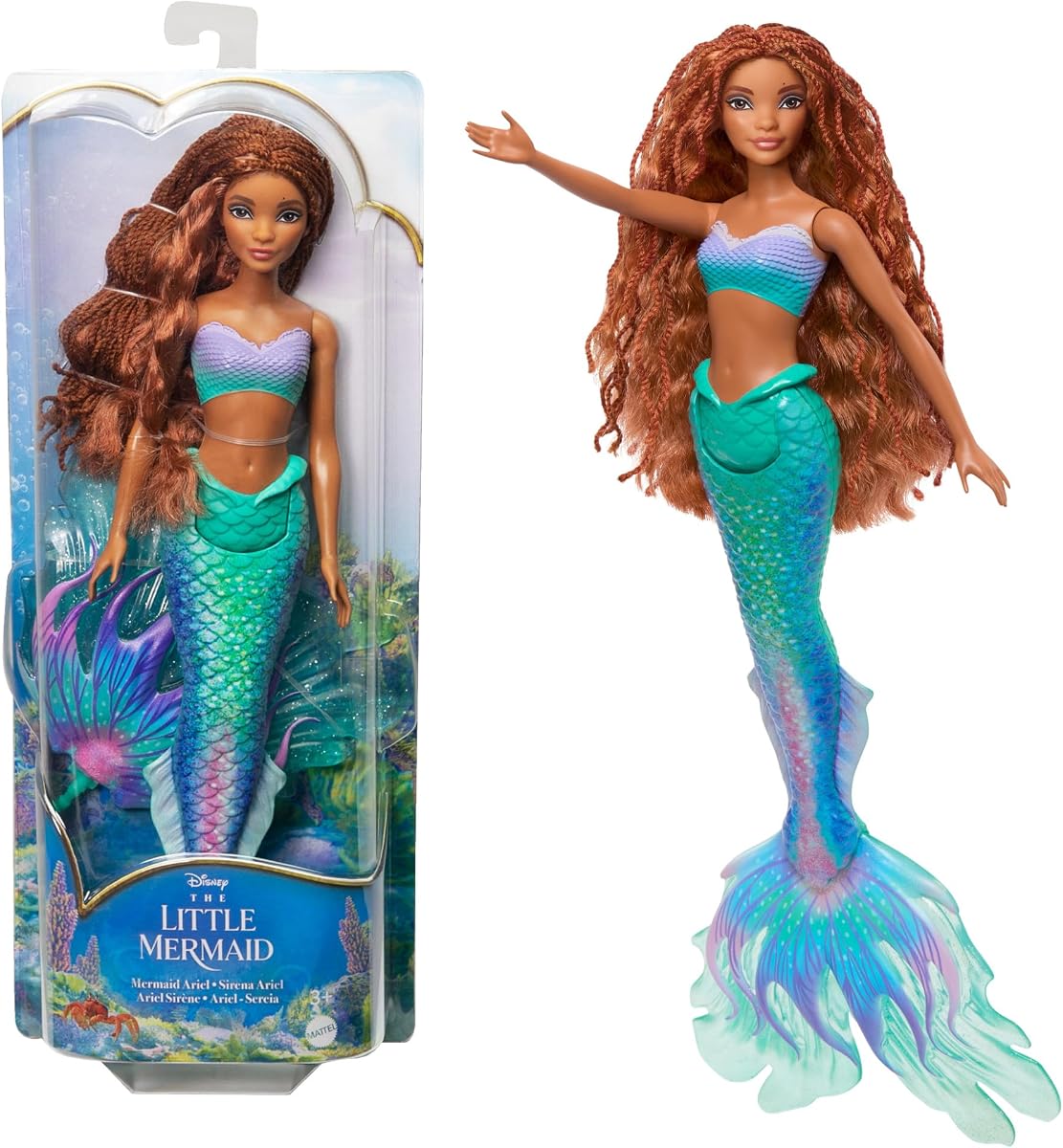 Disney Toys, muñeca Ariel a la moda con traje exclusivo, inspirada en la película La Sirenita de Disney