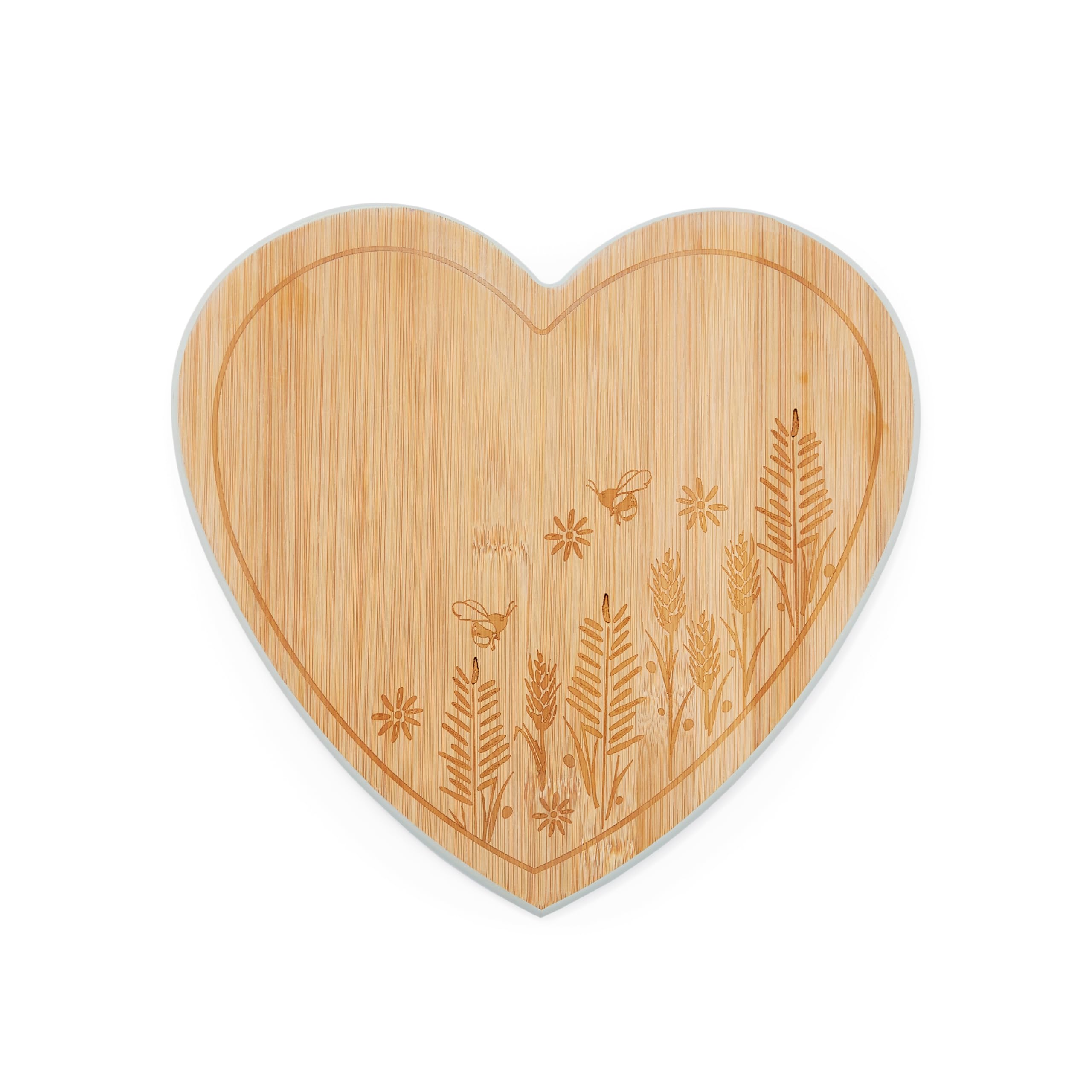Cooksmart British Designed Heart Shaped Wooden Chopping Boards | Homestead Bamboo Paddle Board Lovely Board for All Types of Kitchen | Wood Chopping Boards Great for Chopping Meat & Veg
