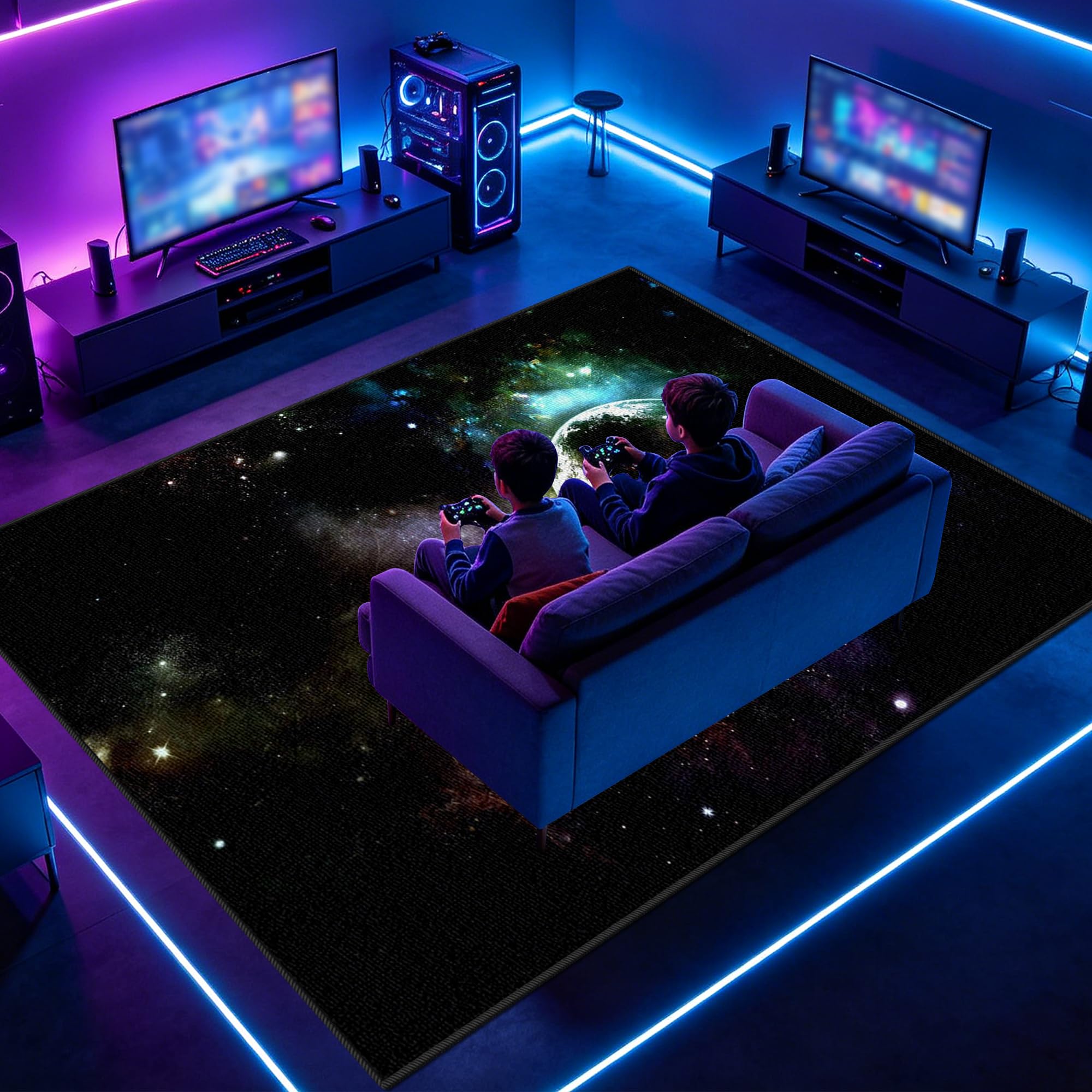 ZAJENKUB Gaming Rug for Boys Room Large Gaming Area Rug, Large Rugs Living Room Washable Floor Protector Non-slip Floor Mat for bedroom living room esports room 40x60cm/15.75x23.62inch