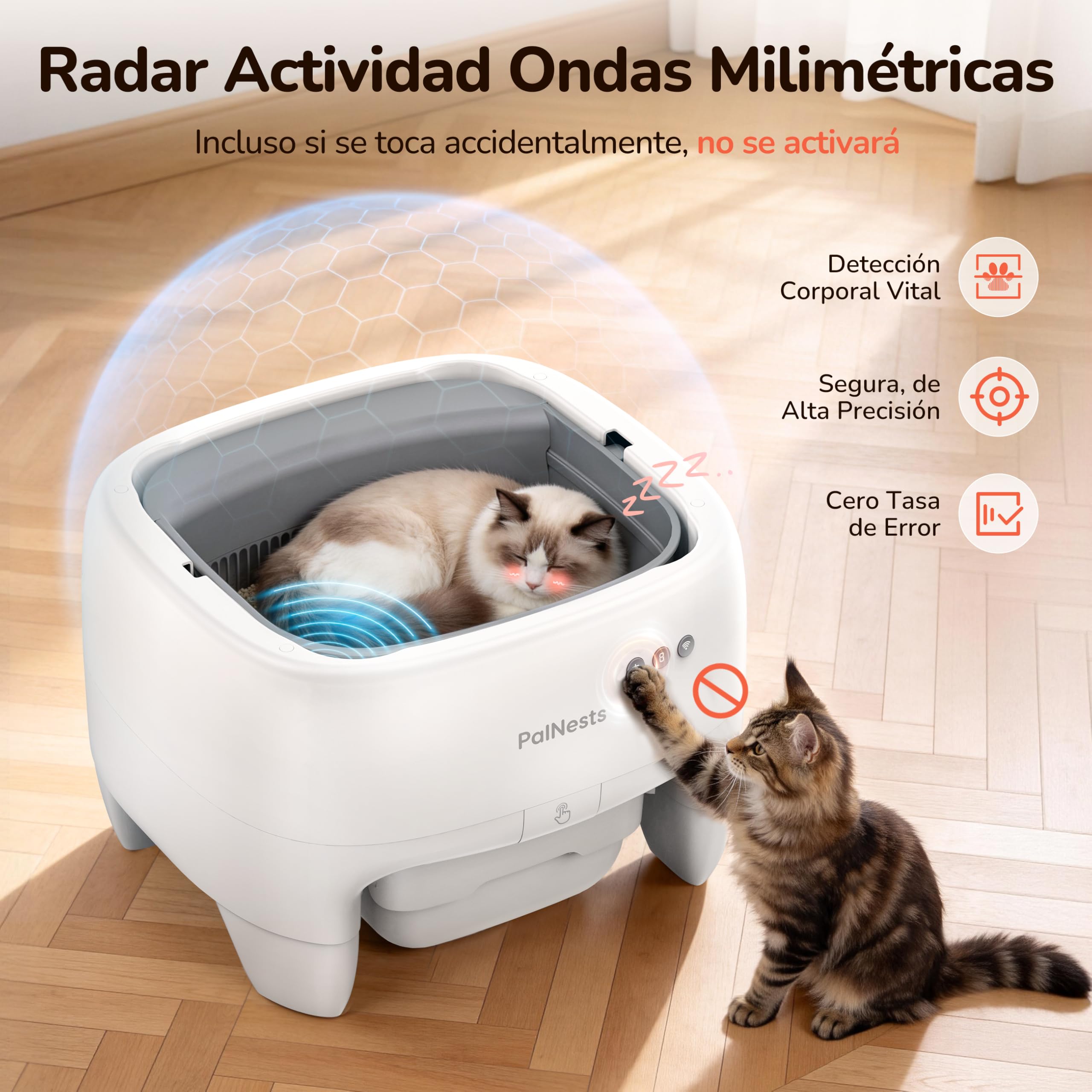Arenero Gatos Autolimpiable, Seguridad Antipellizcos, Entrada Superior Abierto para Gatos Grandes y Múltiples, Control APP, Desodorización, Inodoro Inteligente para Gato Extra Grandes, Blanco