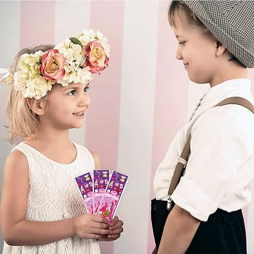 Miniatura 7 de ArtCreativity Juego de papelería para el día de San Valentín, paquete de 36, cada juego con hoja de calcomanías, tarjeta de felicitación, lápiz,