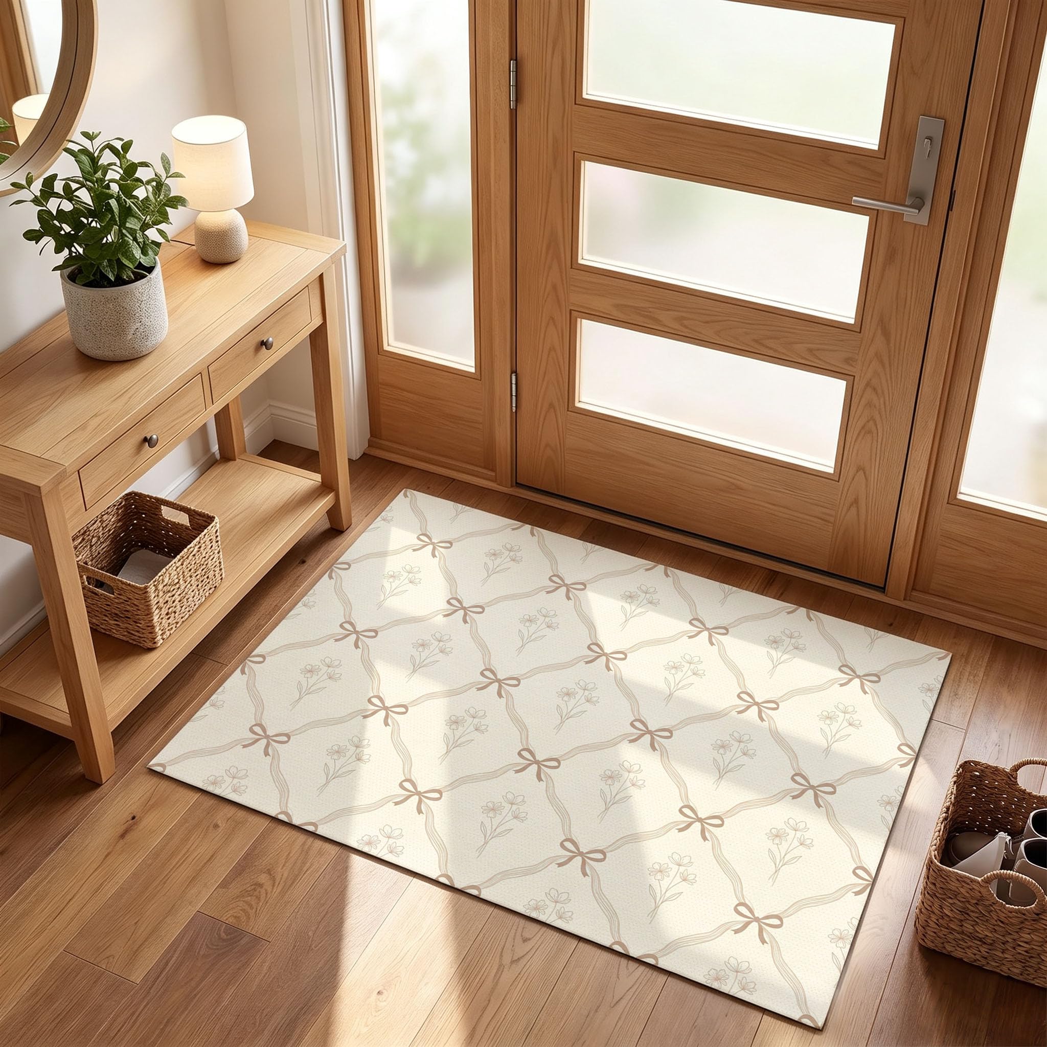 Kaki Minimalisme Rétro Françaispaillasson Durable Et Antidérapant Retient L’Eau Et Les Saletés Facile À Nettoyerpaillasson Interieur80 X 120 Cm Tapis D'Entrée Antidérapant