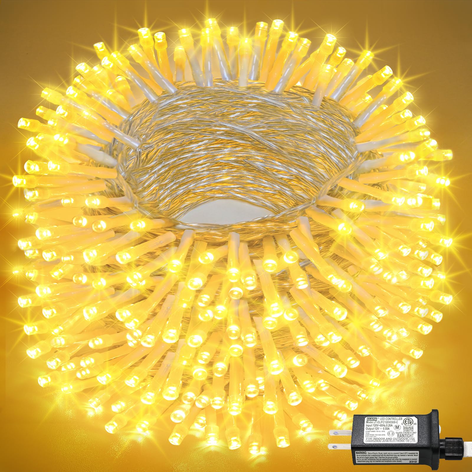 132FT 400 LED Christmas Lights Outdoor, Christmas String Lights Indoor with 8 Modes Waterproof, Plug in Twinkle Fairy Lights Clear Wire for Bedroom