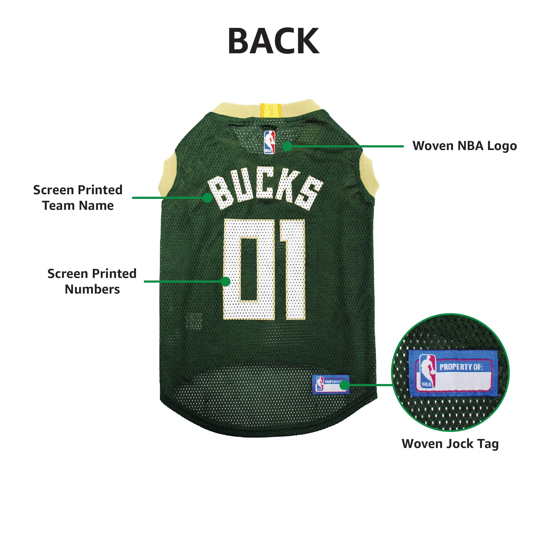 Amazon.com : Pets First NBA MILWAUKEE BUCKS DOG Jersey, Medium