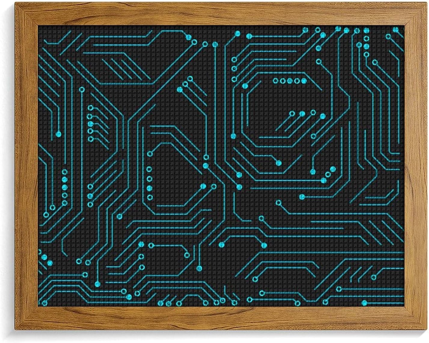 Circuit Board Printed Diamond 5D Painting Kits DIY Full Drill Crafts for Home Wall Decor 16x20 Inch Yellow Wood 50 * 40cm