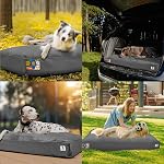 Sytopia 30 Toile de pouce Lit de chien extérieur pour chiens moyens, Grand cadeau pour les animaux domestiques avec la machine imperméable Lavable Cover amovible, Patio intérieure Pet Pad pour Crate, Gris foncé