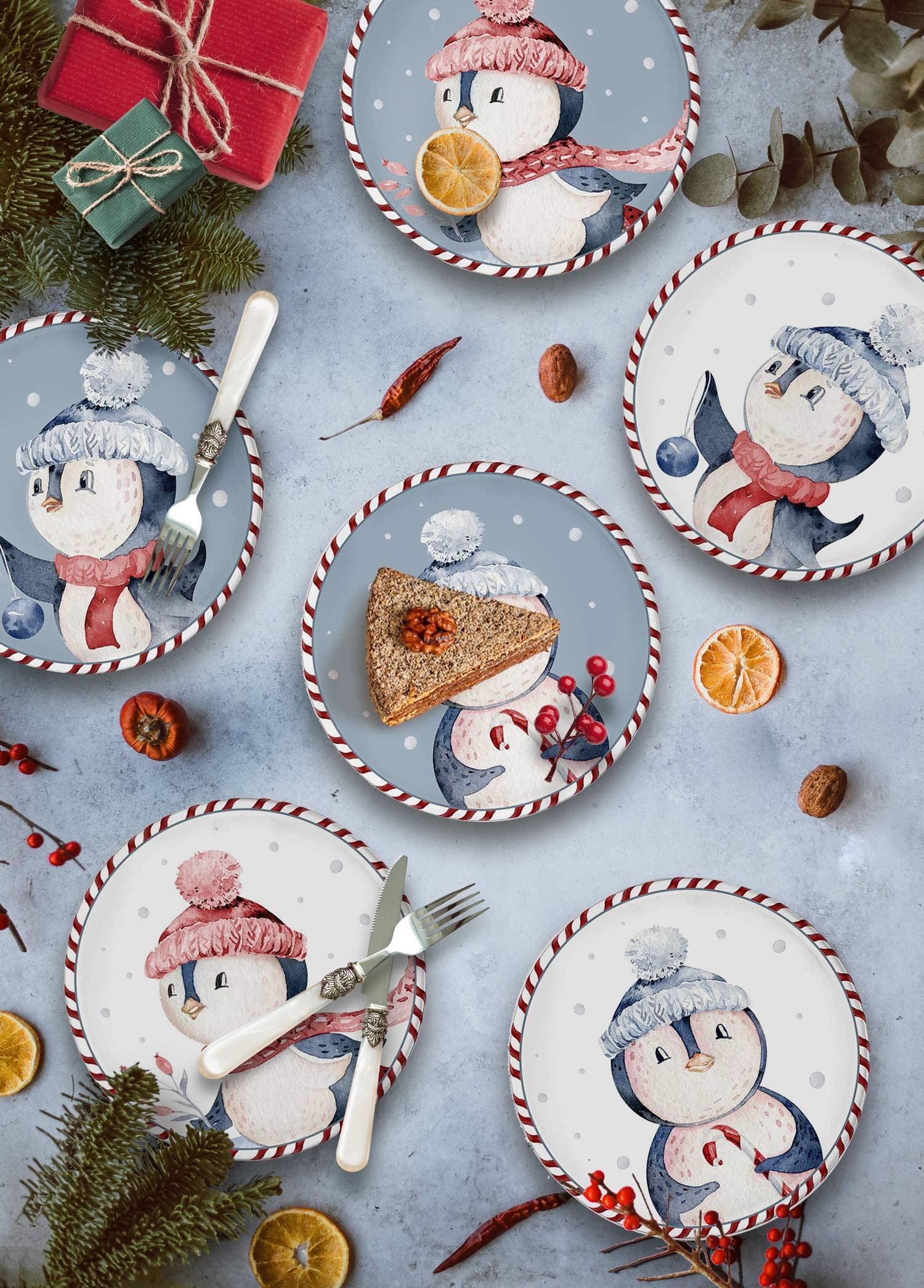 The Mia Penguin Pasta Tabağı 6 Lı Set 19 cm