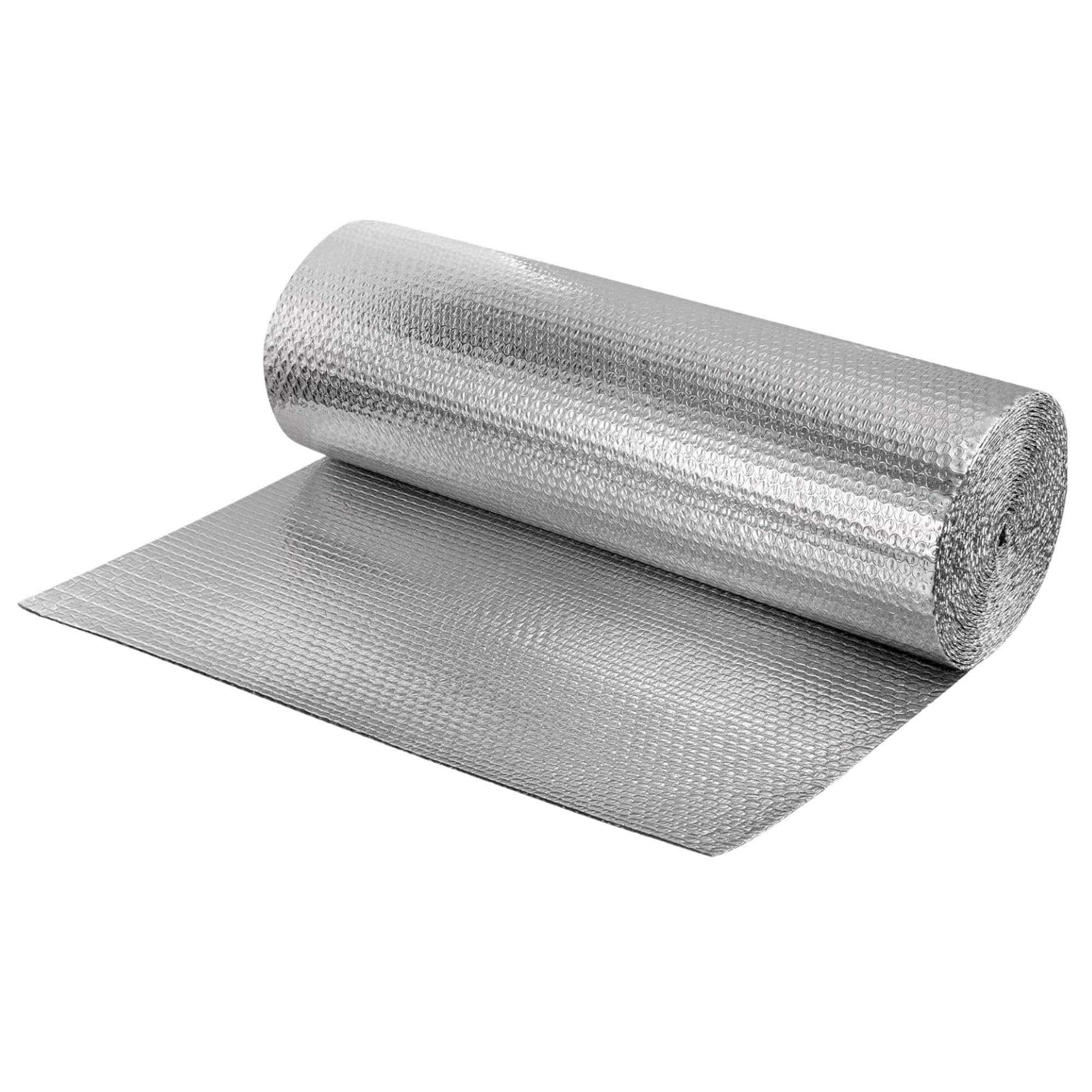 Adeptna Silver Foil Insulation Roll 10M X 60Cm – 3-In-1 Reflective Radiator Reflector Panels – Heat & Vapour Barrier For Wall, Roof, Floor & Ceiling – Energy Saving Bubble Wrap Foil (10M X 60Cm Roll)