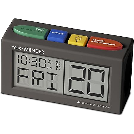 Reminder Clock with Voice Recording Feature, Loud, Easy Set, Multiple Alarms by MedCenter, AC Adapter not Included
