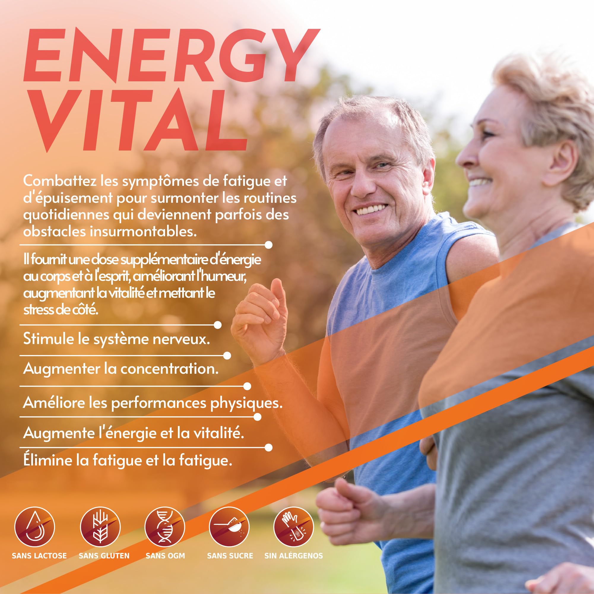 Healthy Fusion Energy Vital | Formula energizzante e anti-fatica efficace | Eleuterococco + Taurina + Caffeina | Stimolante 100% naturale | Migliora e potenzia le performance fisiche e mentali | 60u