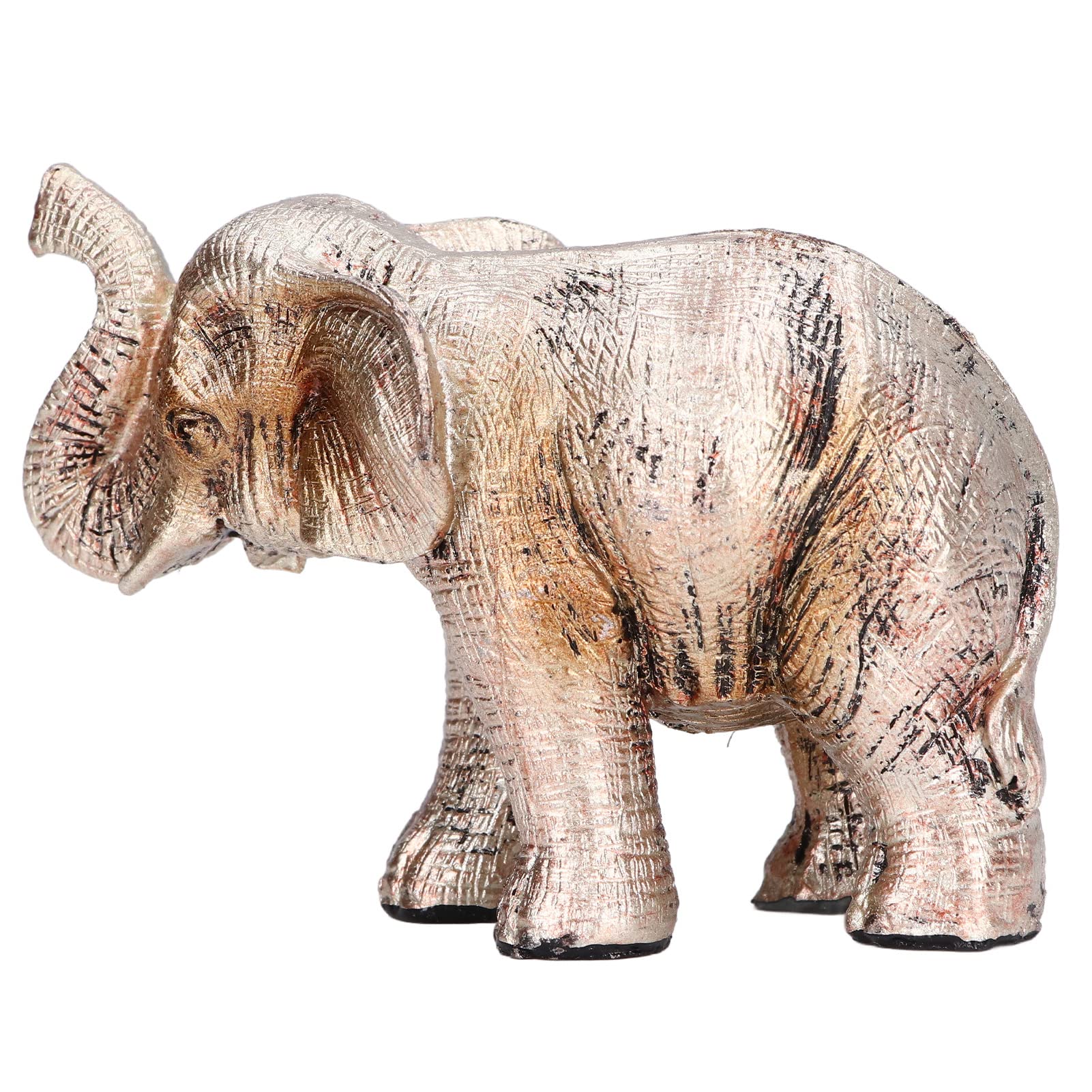 Goldene Elefantenstatue – Feng Shui Glücksfigur, 9x9 Cm, Harz, Für Zuhause & Büro