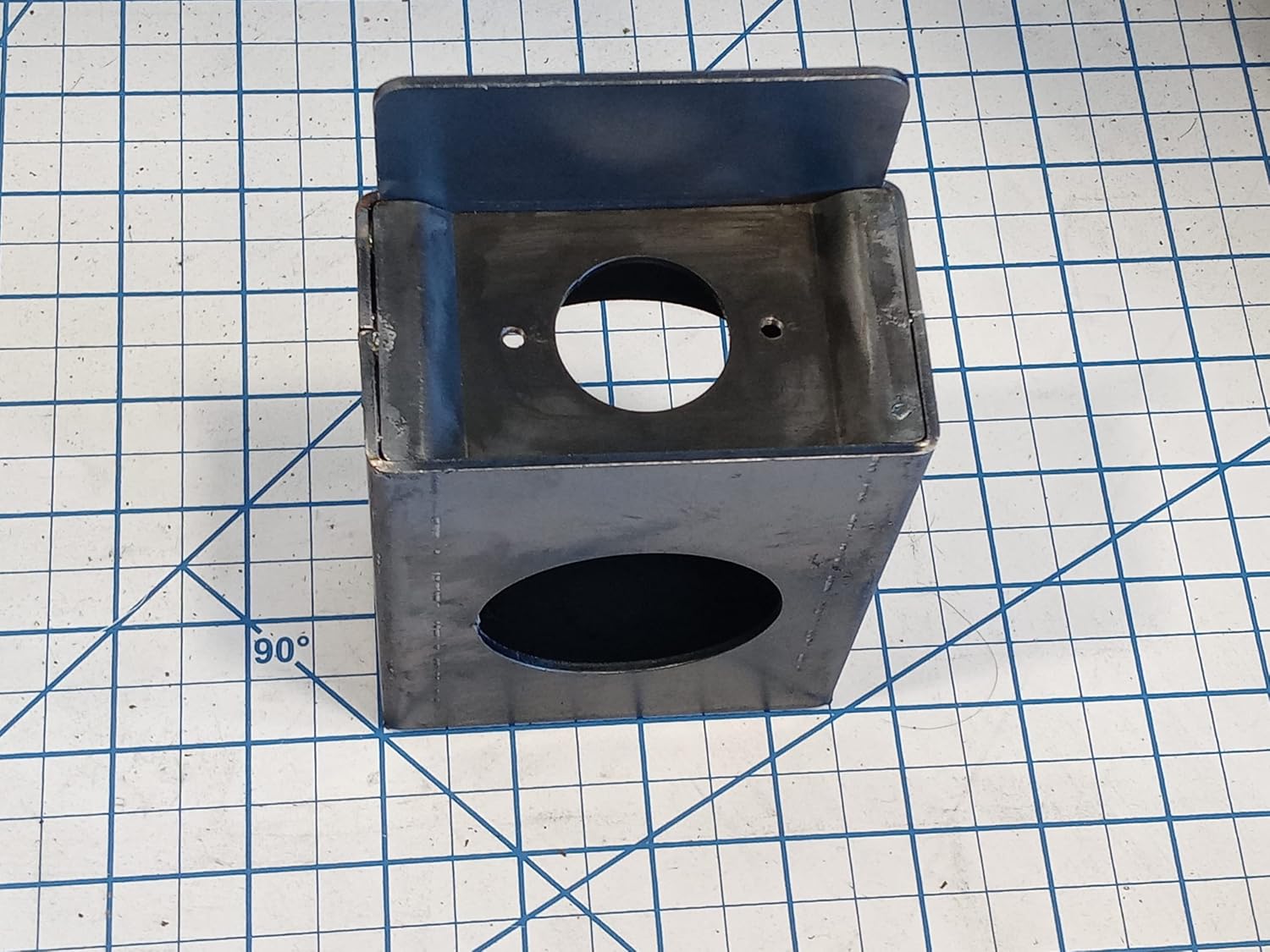 Gate Lockbox Single Hole Weldable Steel 3 1/2" x 4 1/2" x 2" Unpainted Lock Box