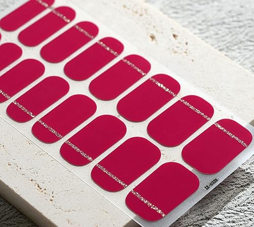 Miniatura 10 de Beaolata Tiras de esmalte de uñas, 32 envolturas de uñas, calcomanías de uñas, tiras de uñas de gel, fáciles de aplicar y quitar, de larga duración,