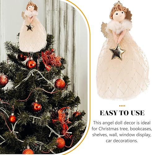 Miniatura 2 de VILLCASE Decoración para árbol de Navidad de ángel, adorno para árbol de Navidad, decoración de árbol de Navidad para el hogar, vacaciones, fiesta,