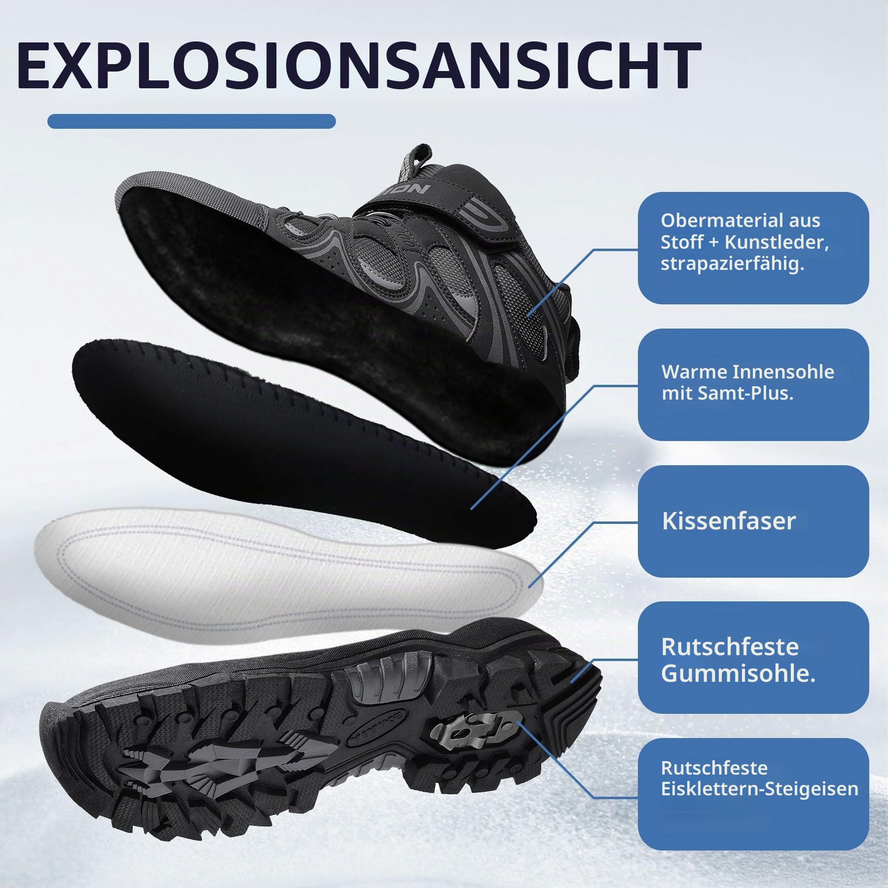 ASHION Kinder Winterschuhe Jungen Mädchen Schneestiefel Warm Gefütterte Trekking Stiefel