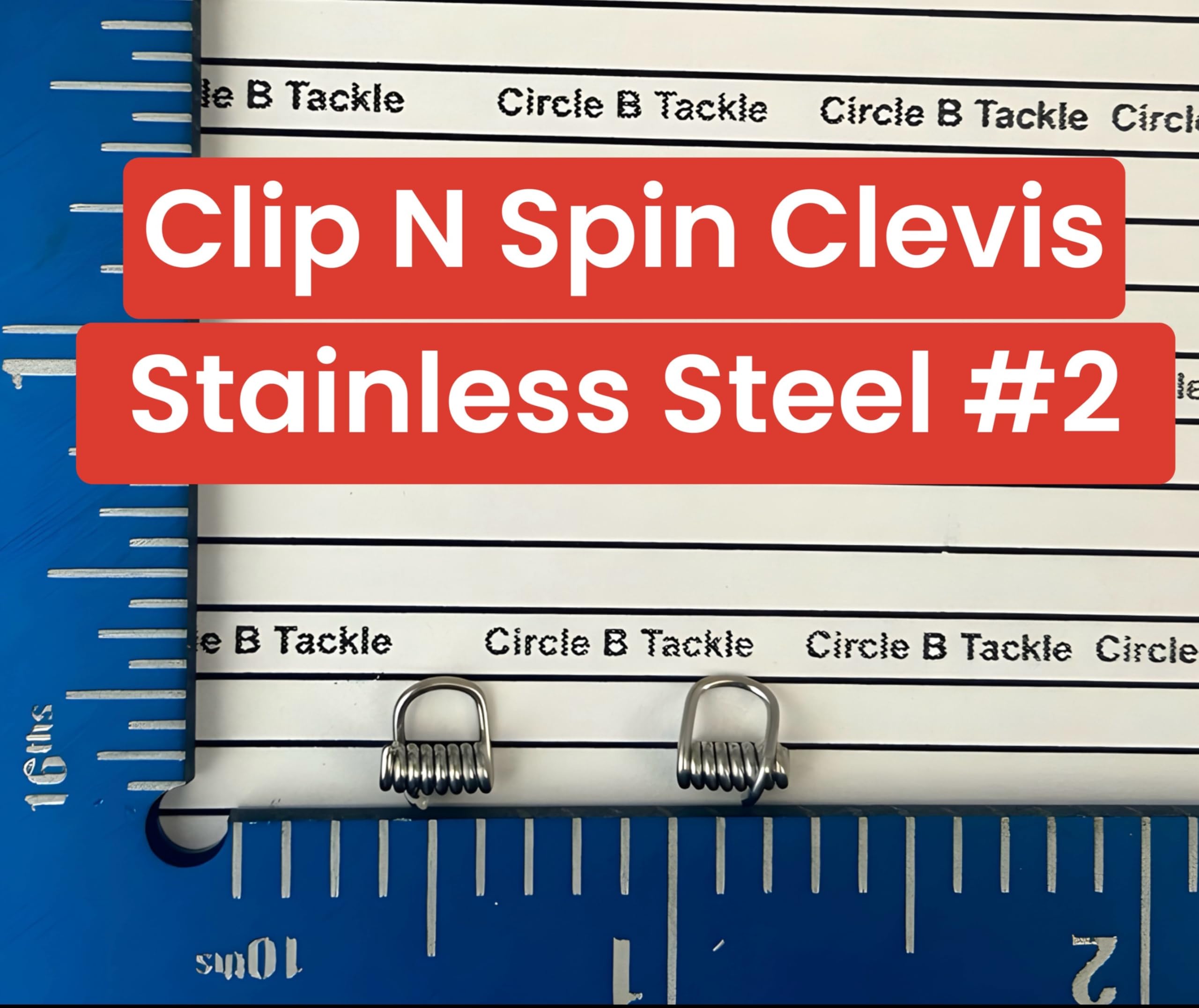 Premium Heavy Duty Stainless Steel Clip N Spin Clevis for Fishing Lures Spinner Bucktail Blade Clevis Made in USA 50 Pack Size #2