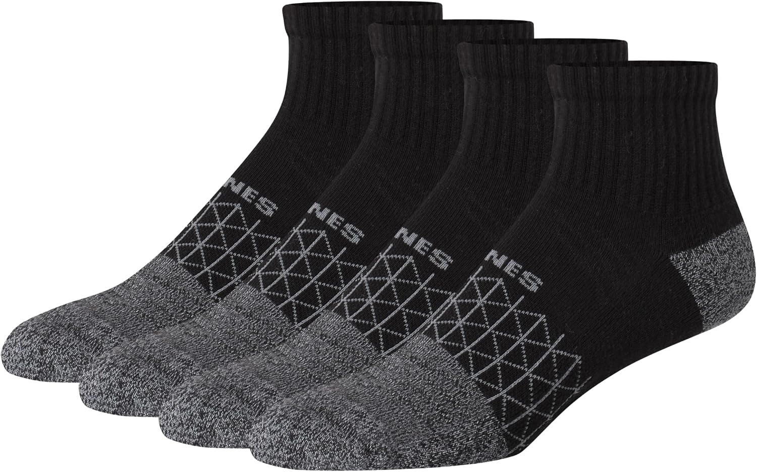 Hanes Men's Socks, Absolute Comfort Cushioned Moisture-wicking Seamless Toe, 4 Pack, Ankle, Crew and Heel Shield Socks
