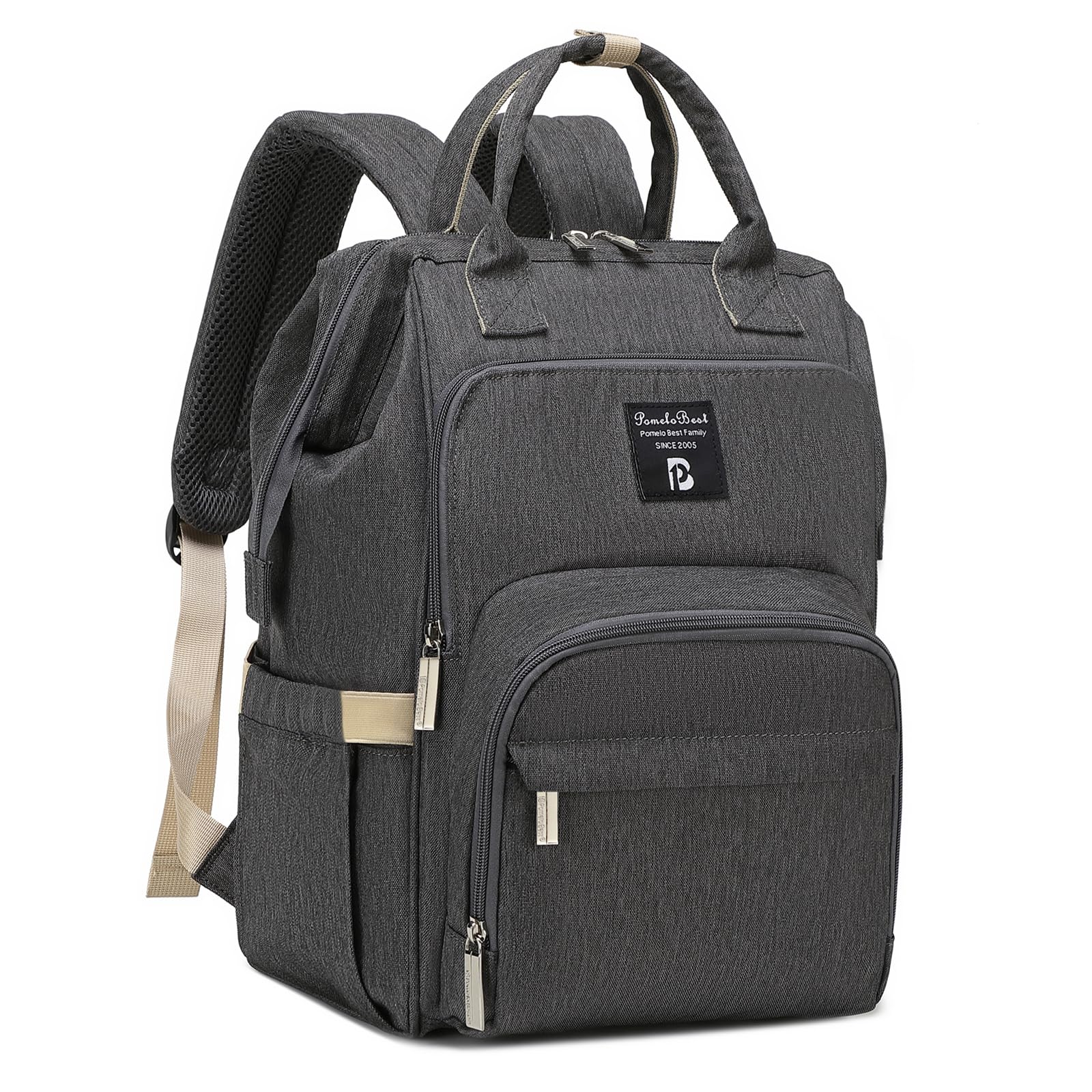 Pomelo Best Zaino Fasciatoio per Bambini, Elegante, con Fasciatoio Multifunzionale, Impermeabile, Grande Capacità, per Viaggi, Colore Grigio Scuro, Nuova versione