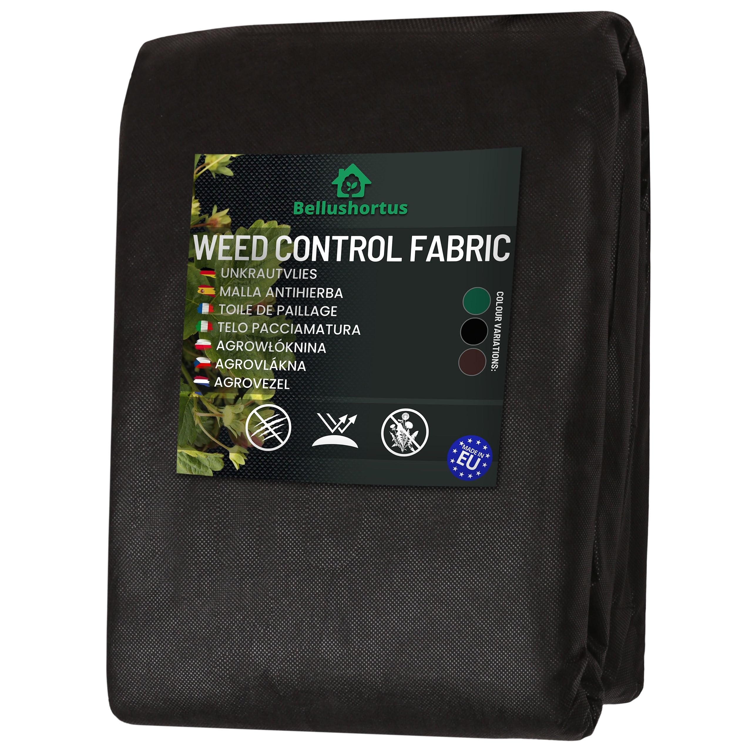 Agrotextile Noire 100 g/m² pour Jardin, Tissu de paillage Anti-Mauvaises Herbes, perméable à l'eau et à l'air, Haute stabilité aux UV (1,1m x 40m = 44m²)
