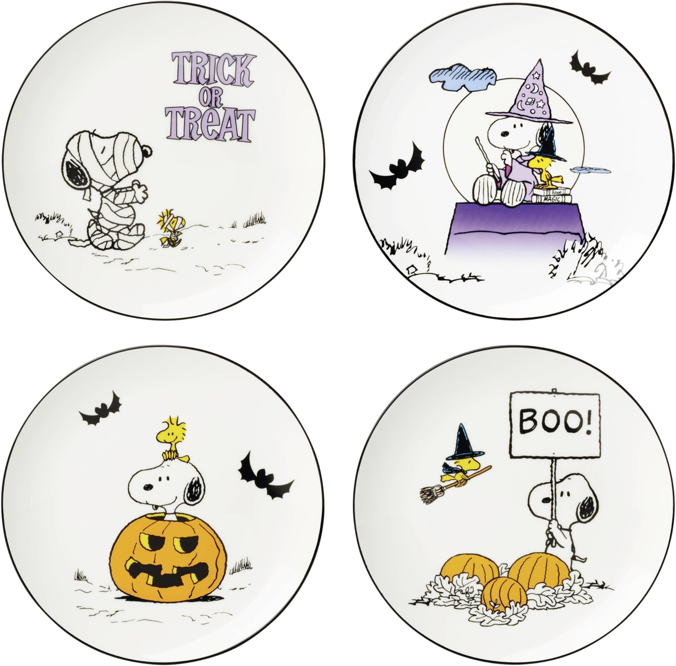 Pumpkin Accent Plates, Set of 4, 4 Count, Multi