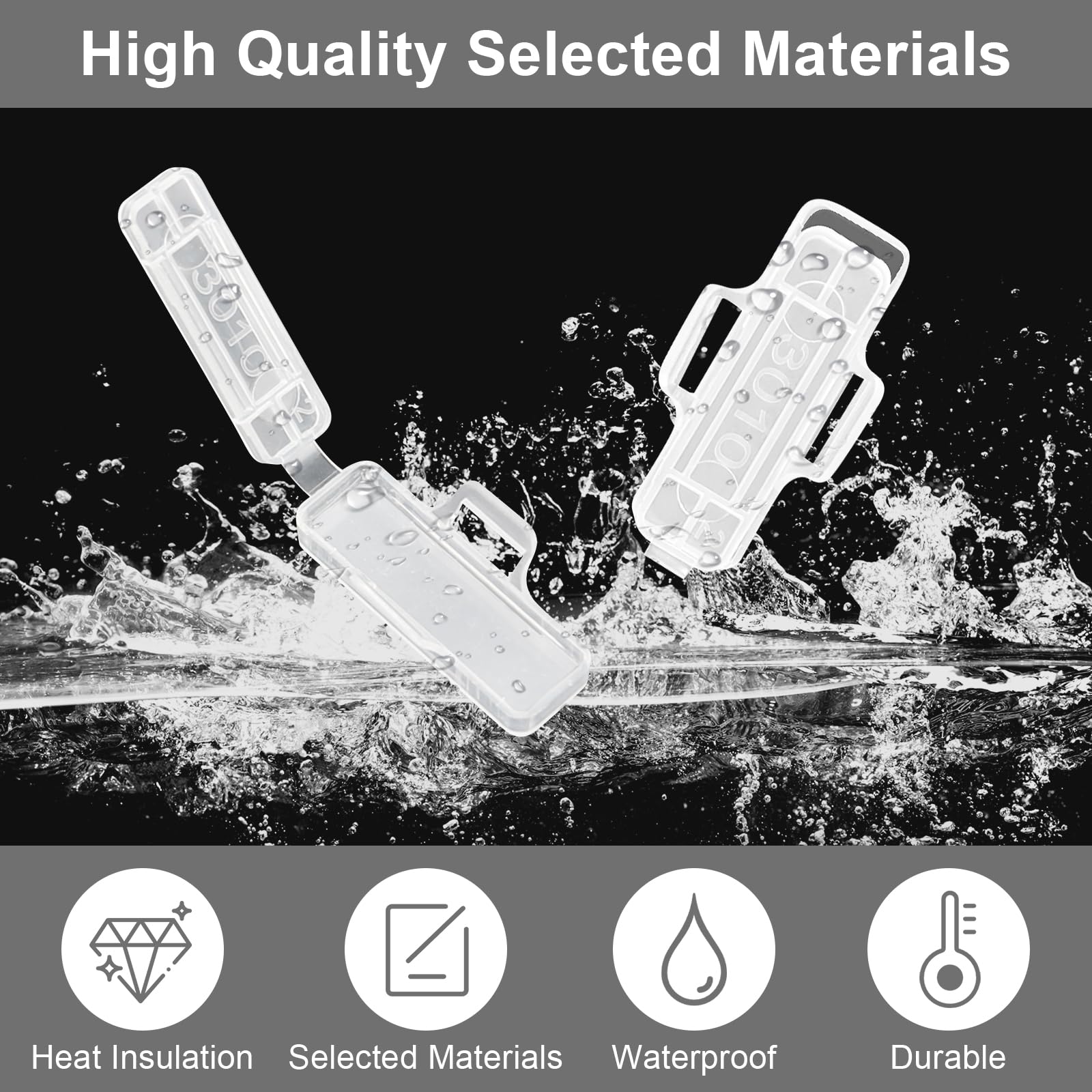 100 Stück Kabelbeschriftung Clips Wasserdicht – Mit Kabelbindern, Etiketten & Marker, 30x10 Mm, Transparent