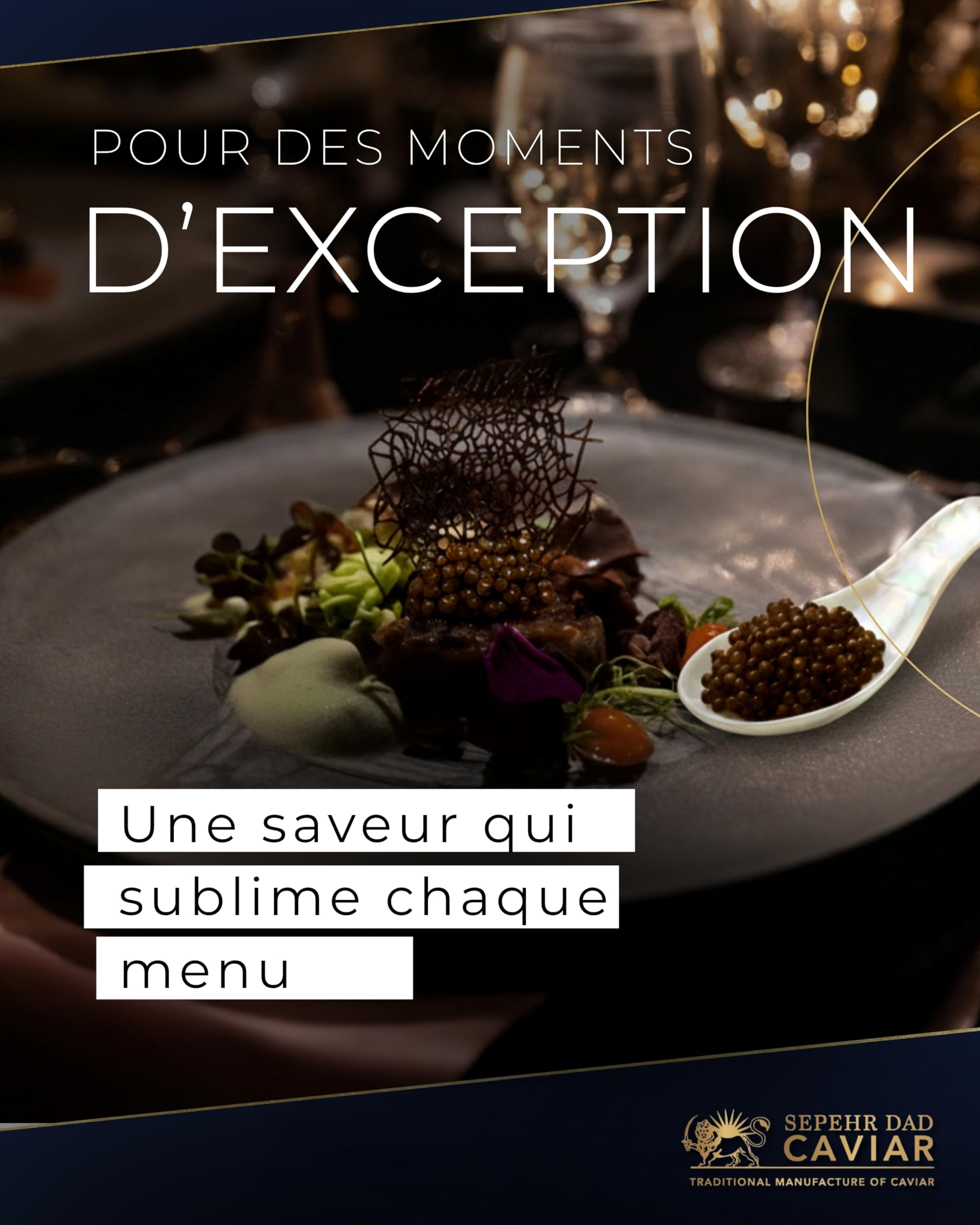 Sepehr Dad Caviar Beluga de l'Amour | Oeufs de poisson de classe A | CN d'élevage | 50g