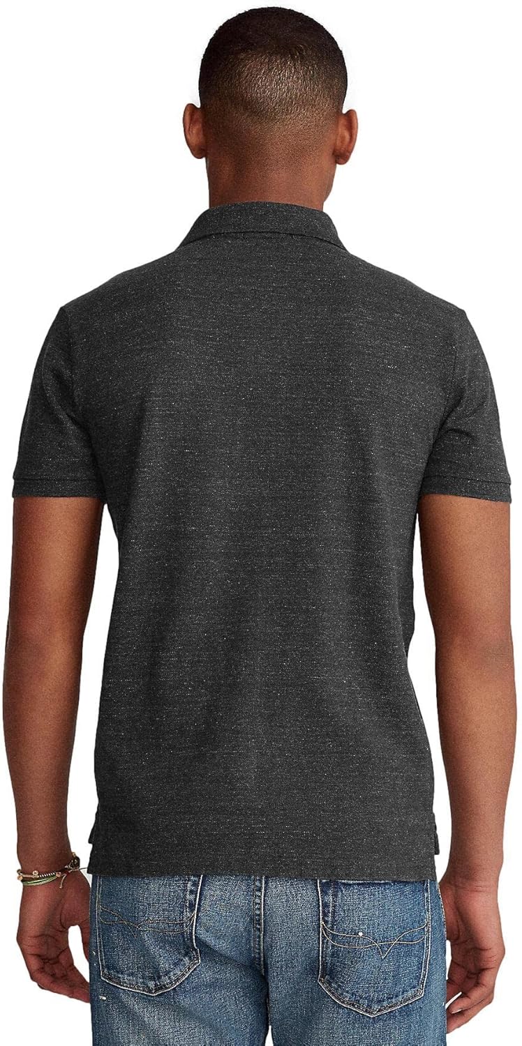 POLO RALPH LAUREN Men Custom Fit Mesh Pony Logo Shirt (XL, BlackMarble) - Image 5