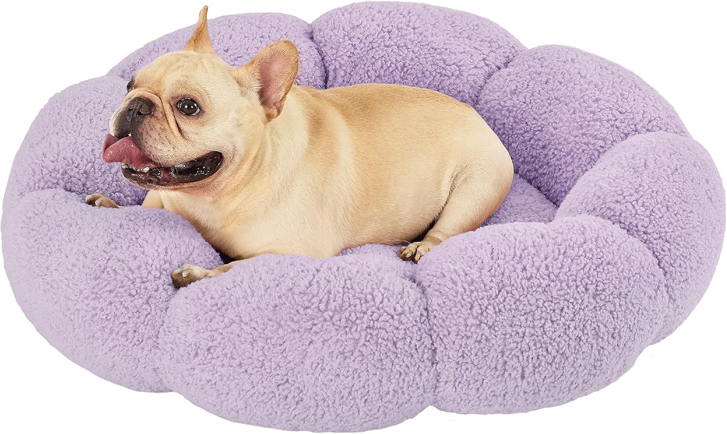 Lesure Calming Medium Dog Bed Donut Round Fluffy Puppy