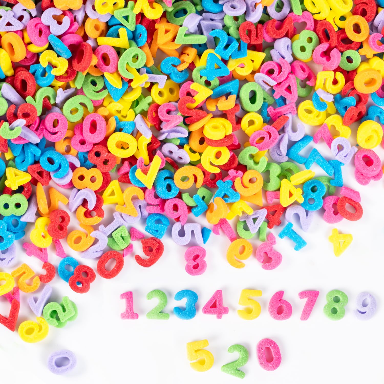 Numbers Sprinkles for Cake Decorating 7 Ounces Edible Rainbow Confetti Sprinkles for Cupcake, Cookies, Ice Cream Topper, Multicolor Cake Decorationss,