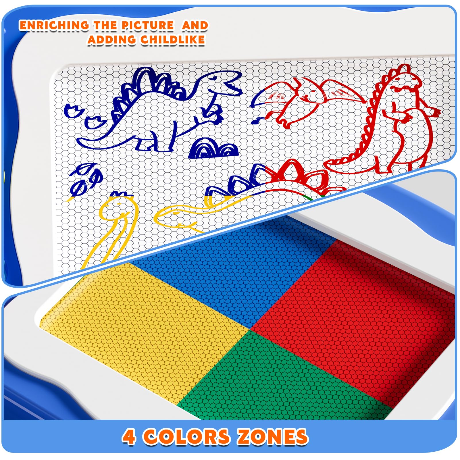 Grande planche à dessin magnétique, jouet, pour enfants de 3 à 7 ans, effaçable, avec 4 couleurs, jouet éducatif