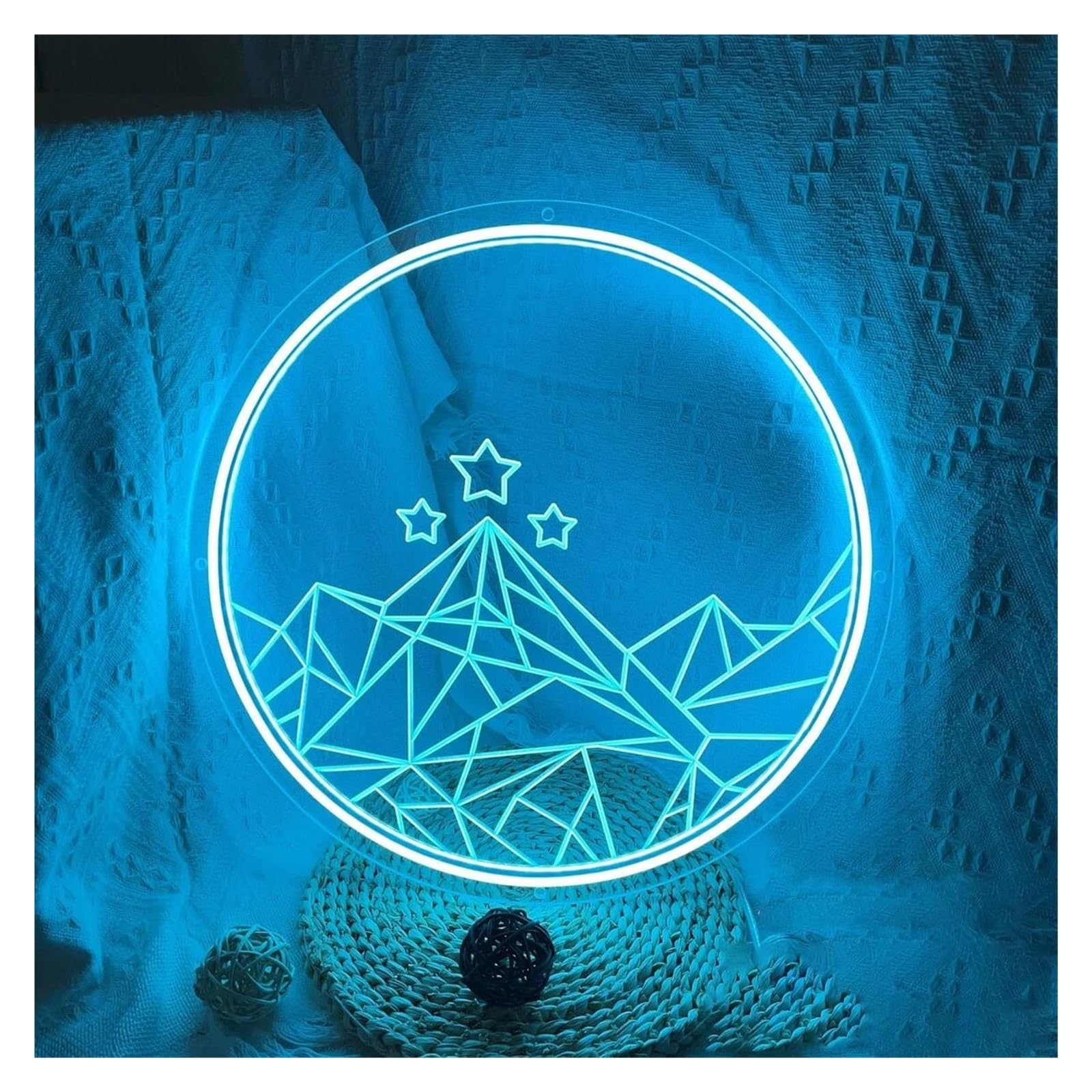 SHOUXI Sign Lamp Mountain with Stars Neon Sign Night Landscape for Family Office Wall Decor 35cm