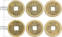 Vista 6 de Boao 100 Piezas Monedas Chinas Monedas de Año Nuevo Chino Feng Shui Monedas I-Ching Ornamento para Riqueza y Buena Suerte (1.1 Pulgadas)